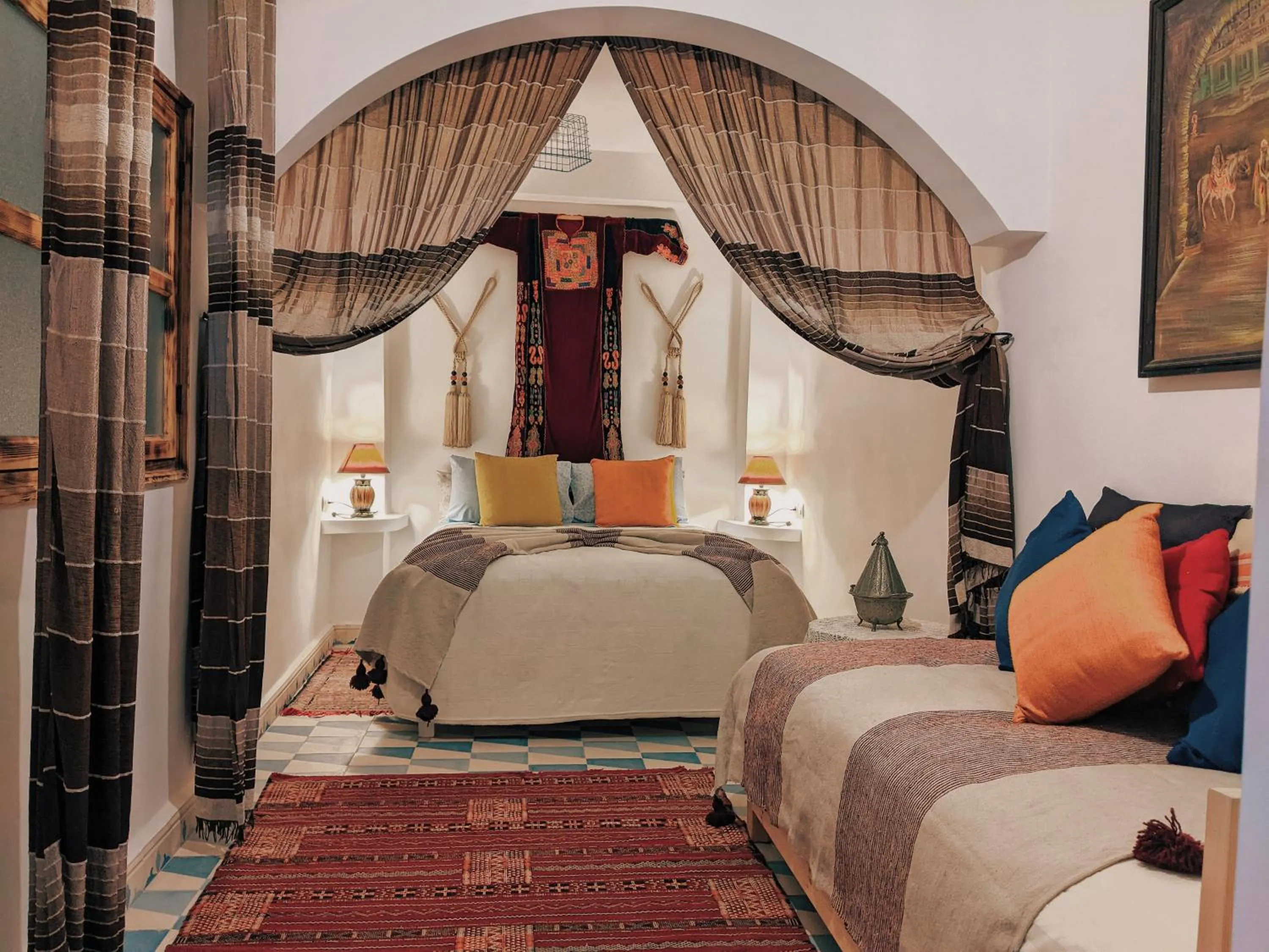 Bed in Riad Azul