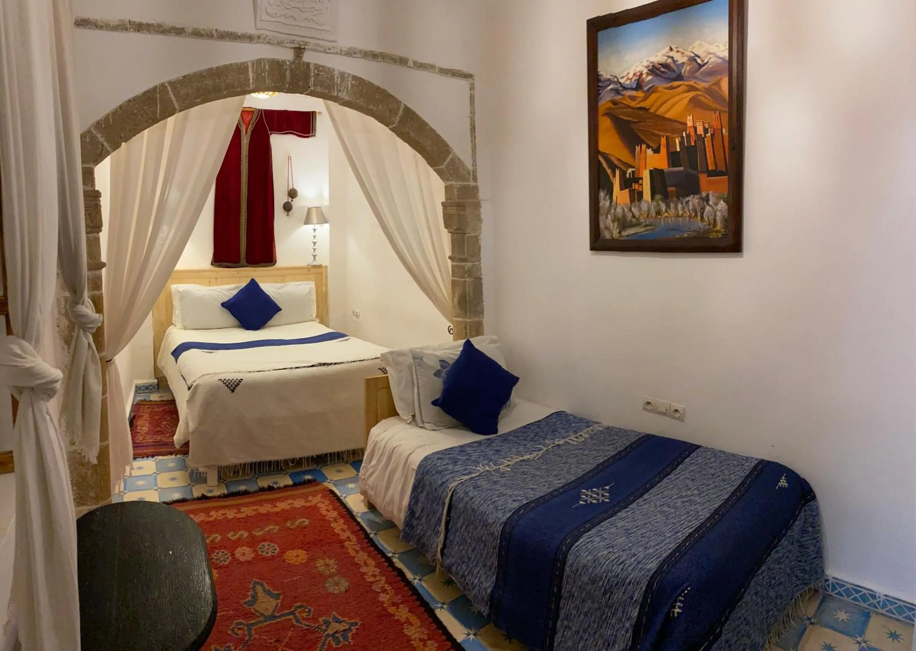 Bed in Riad Azul