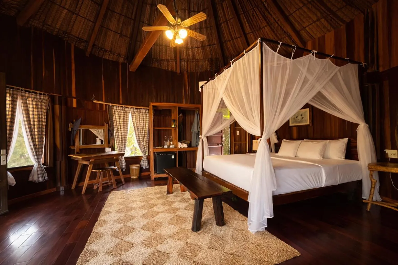 Bed in Mekong Silt Ecolodge - Pool & Half-Board Included