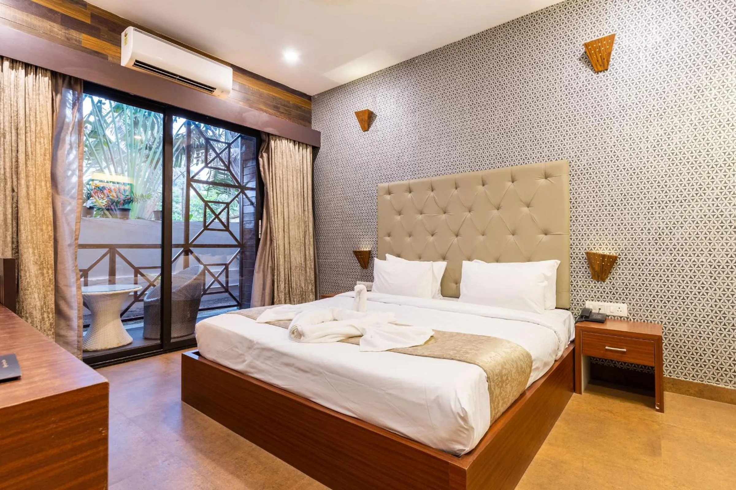 View (from property/room), Bed in Amara Oceanfront Resort & Club Baga