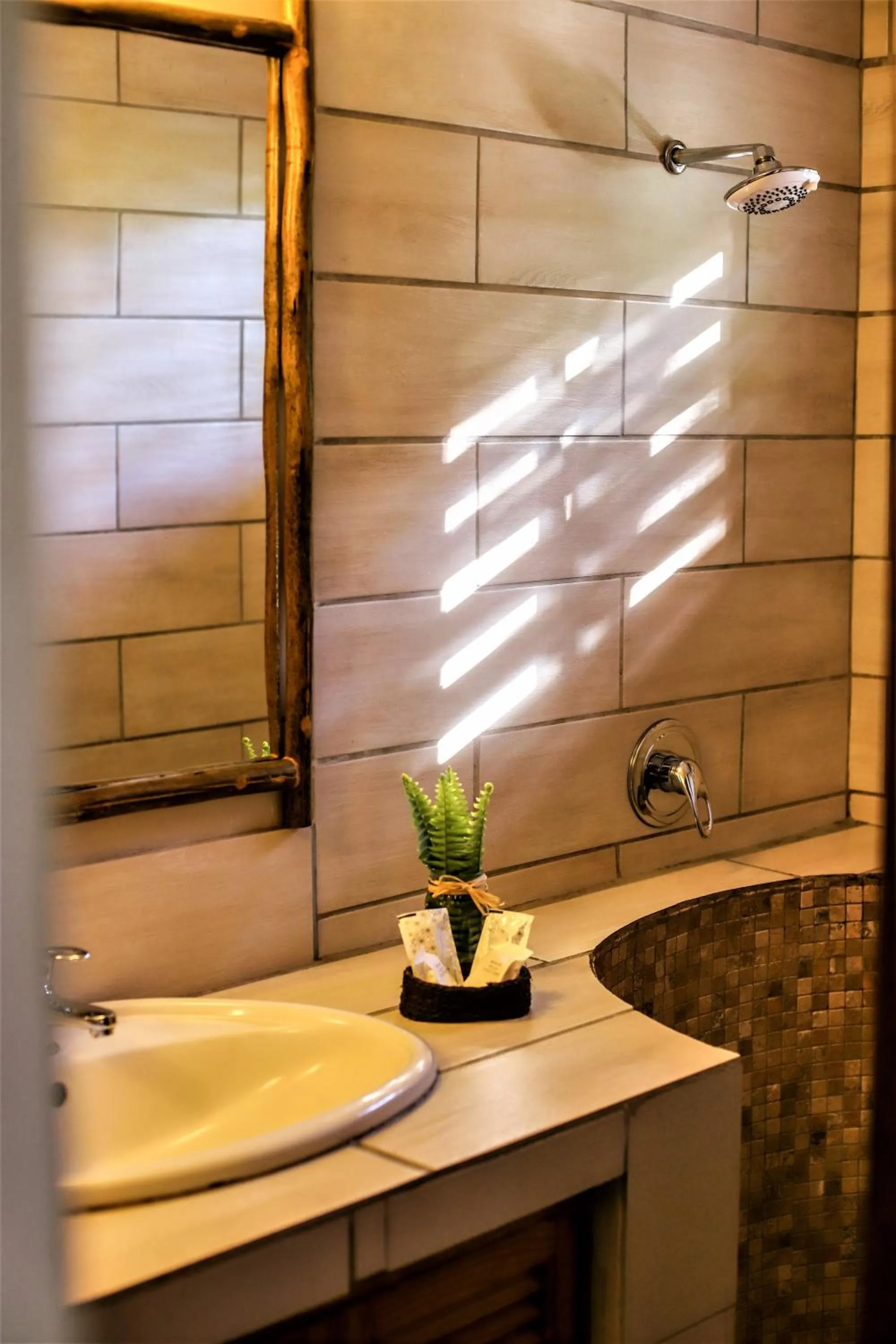 Shower in Mantenga Lodge