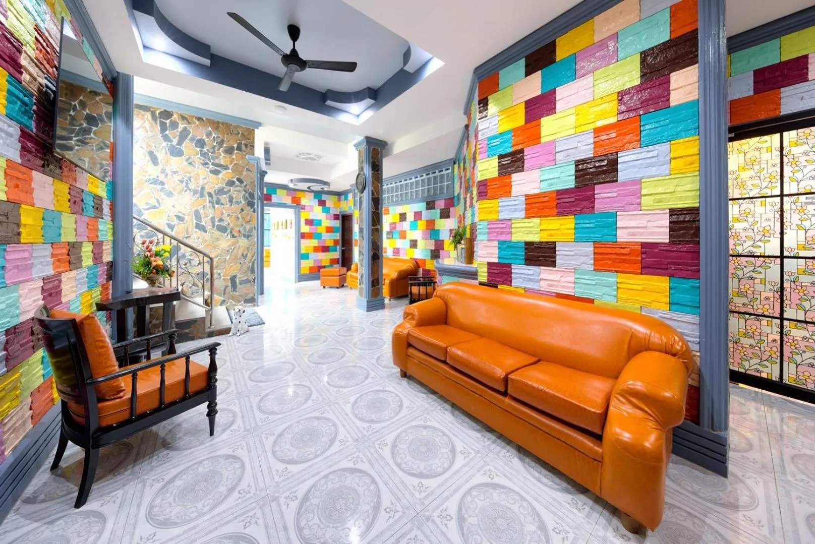 Seating area in Kerton Hostel