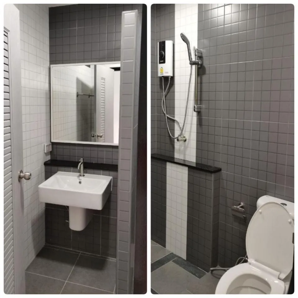 Bathroom in Aqua Residences อควา เรสซิเดนซ์ ห้องพักใหม่ให้เช่า ติดรถไฟฟ้าสถานีวุฒากาศ