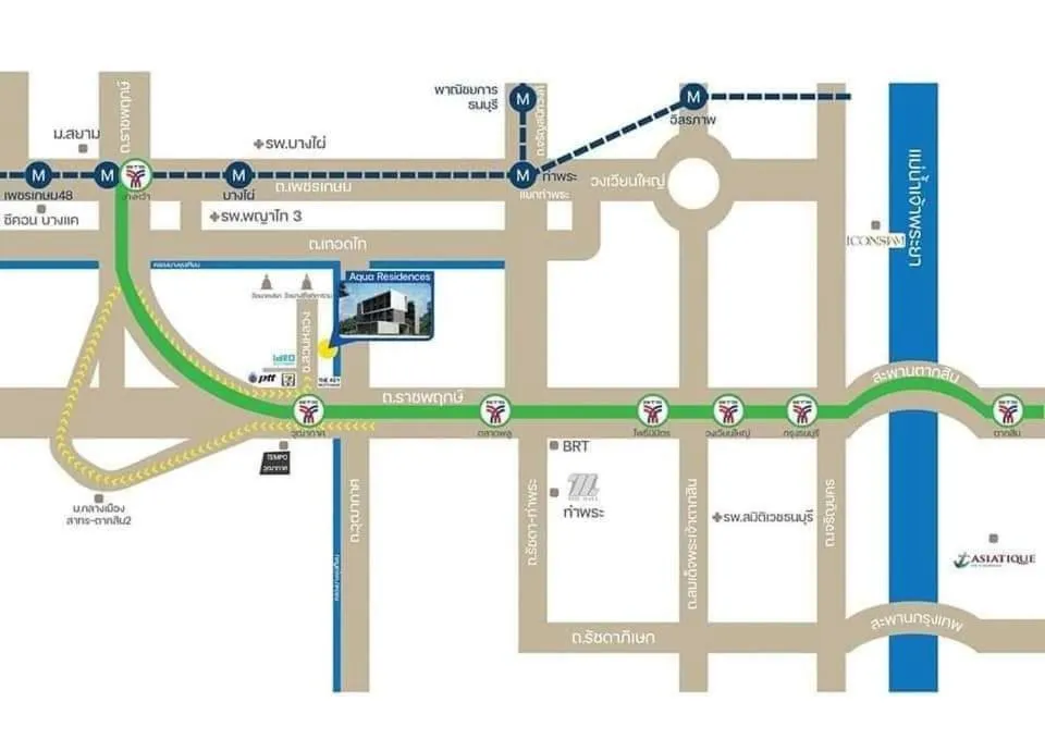 Bird's eye view in Aqua Residences อควา เรสซิเดนซ์ ห้องพักใหม่ให้เช่า ติดรถไฟฟ้าสถานีวุฒากาศ