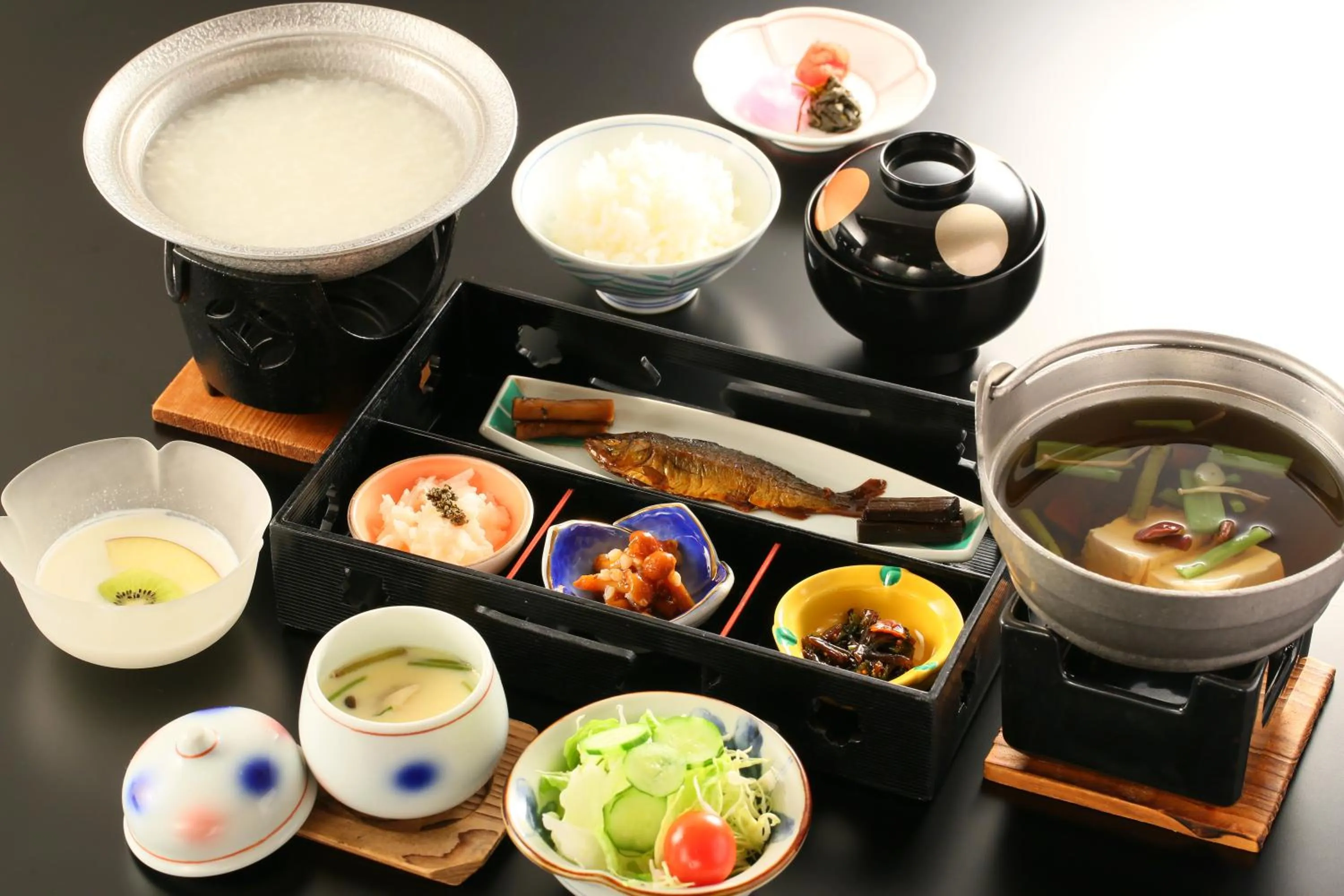 Asian breakfast in Shirafune Grand Hotel