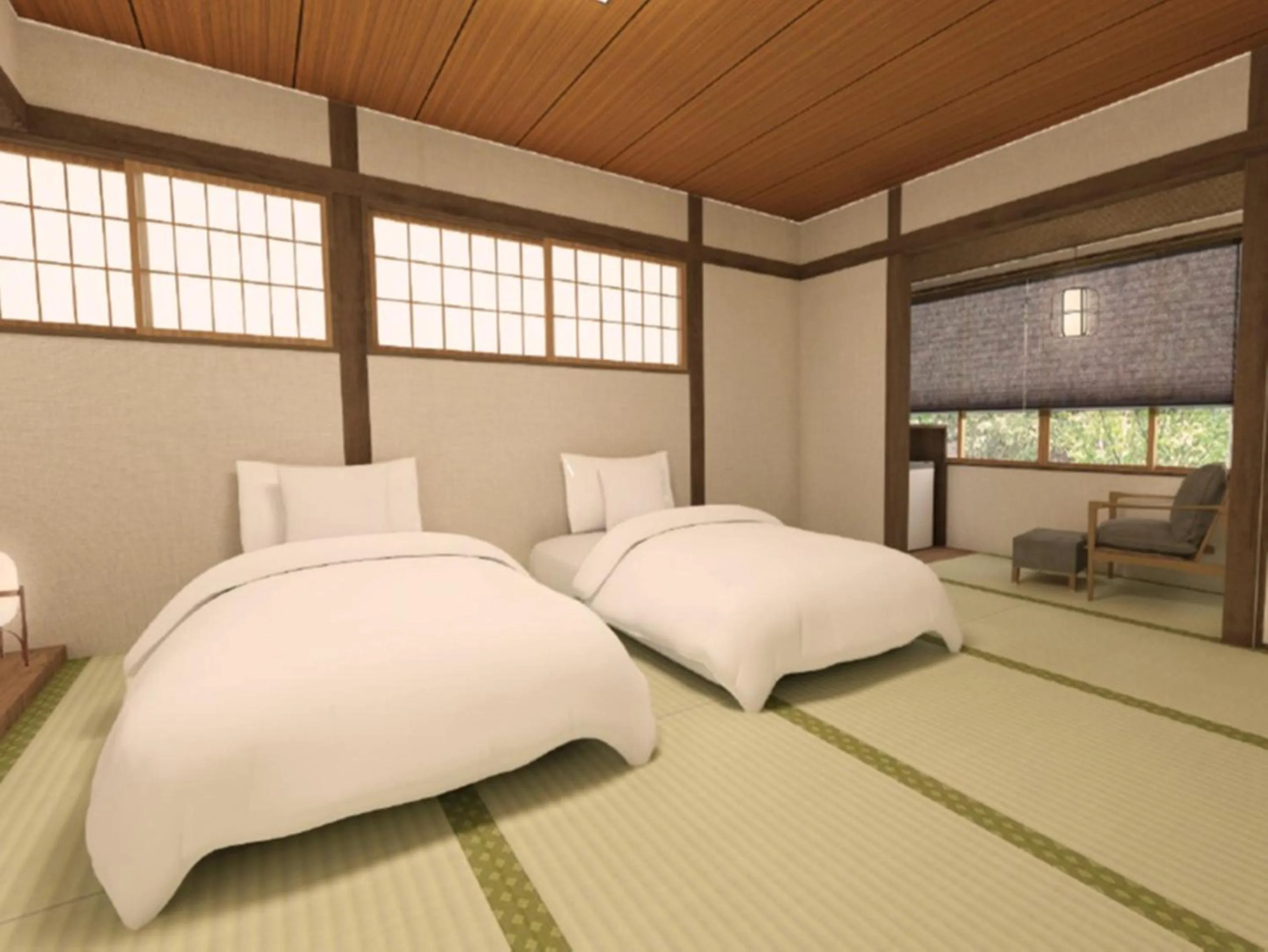 Photo of the whole room, Bed in Konashi No Yu Sasaya
