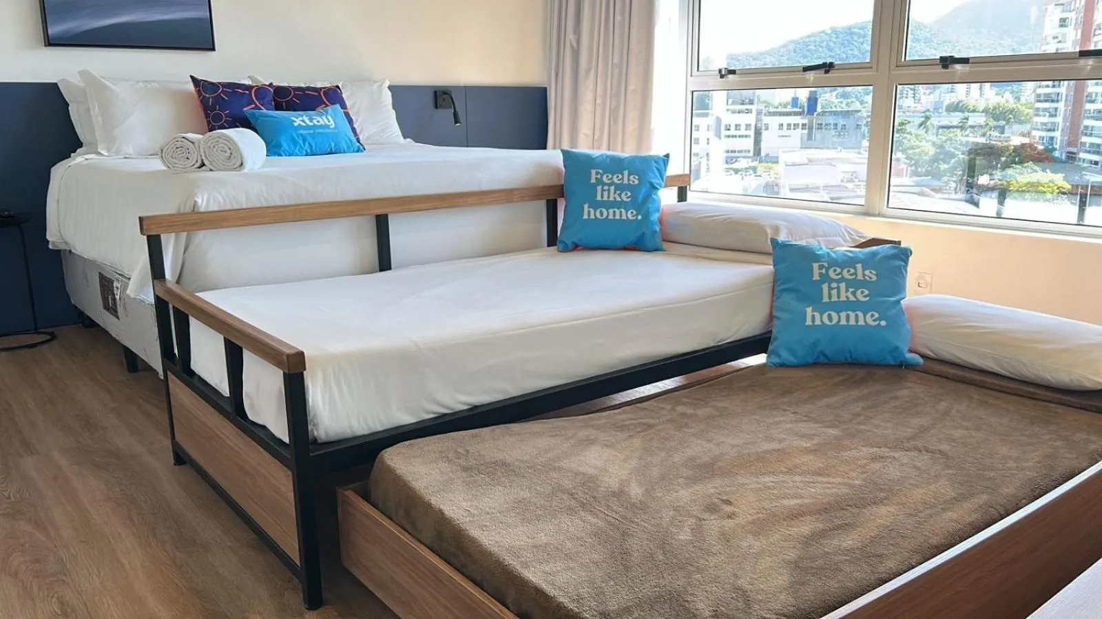 Bedroom, Bed in Atrium Studios by Xtay - Conforto em Palhoça, a poucos metros da praia