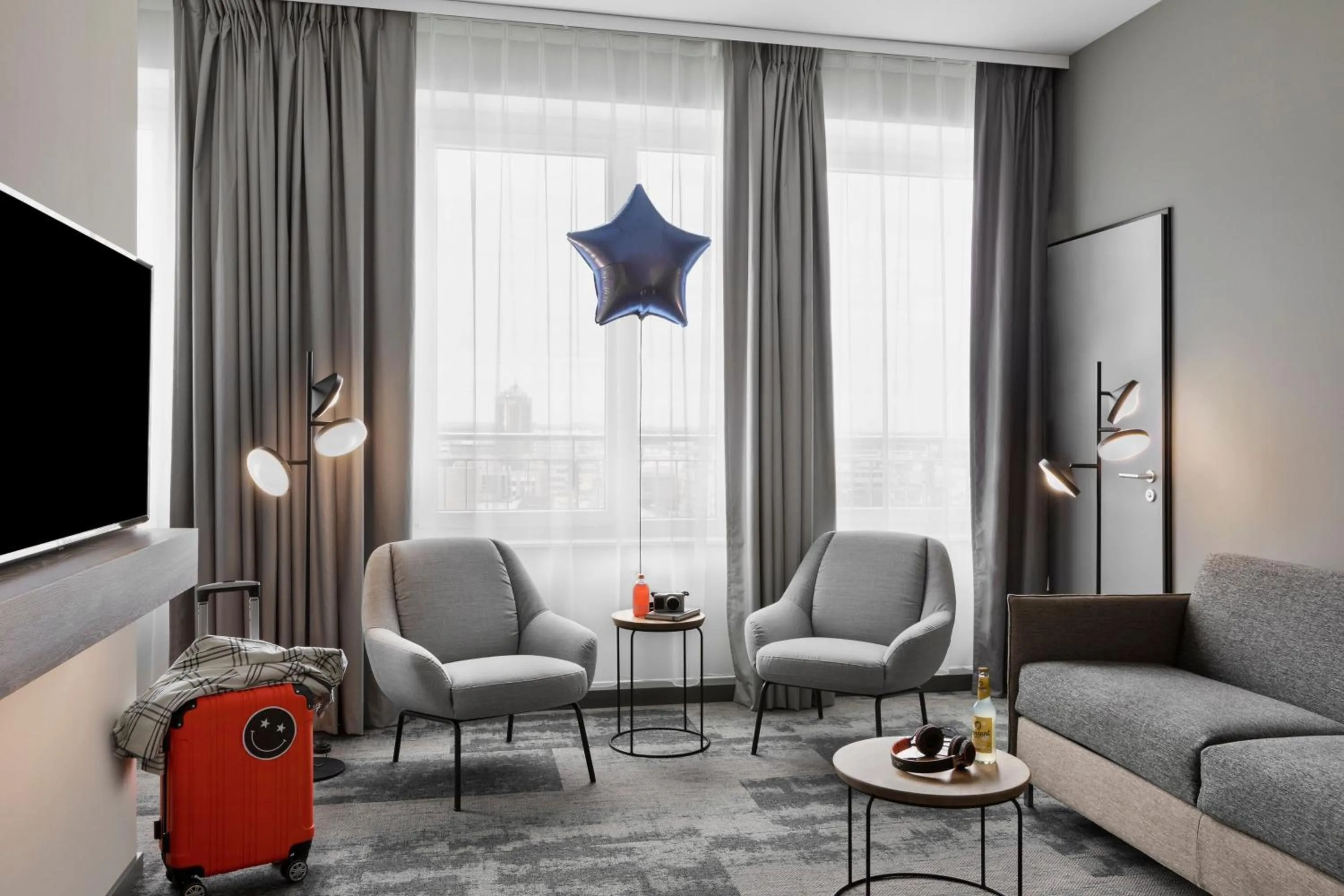 Living room in Moxy Duesseldorf City