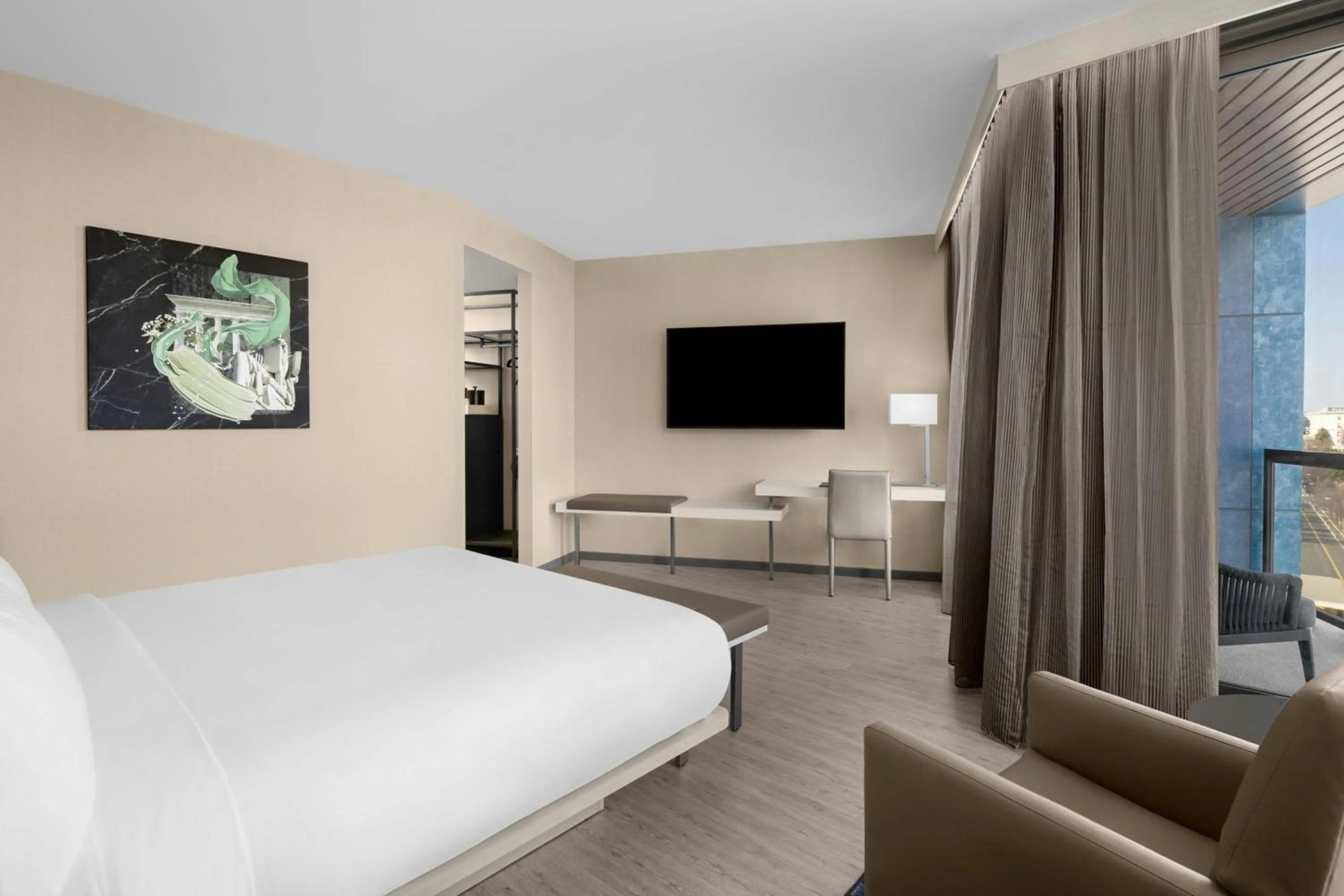 Photo of the whole room, Bed in AC Hotel by Marriott Washington DC Capitol Hill Navy Yard