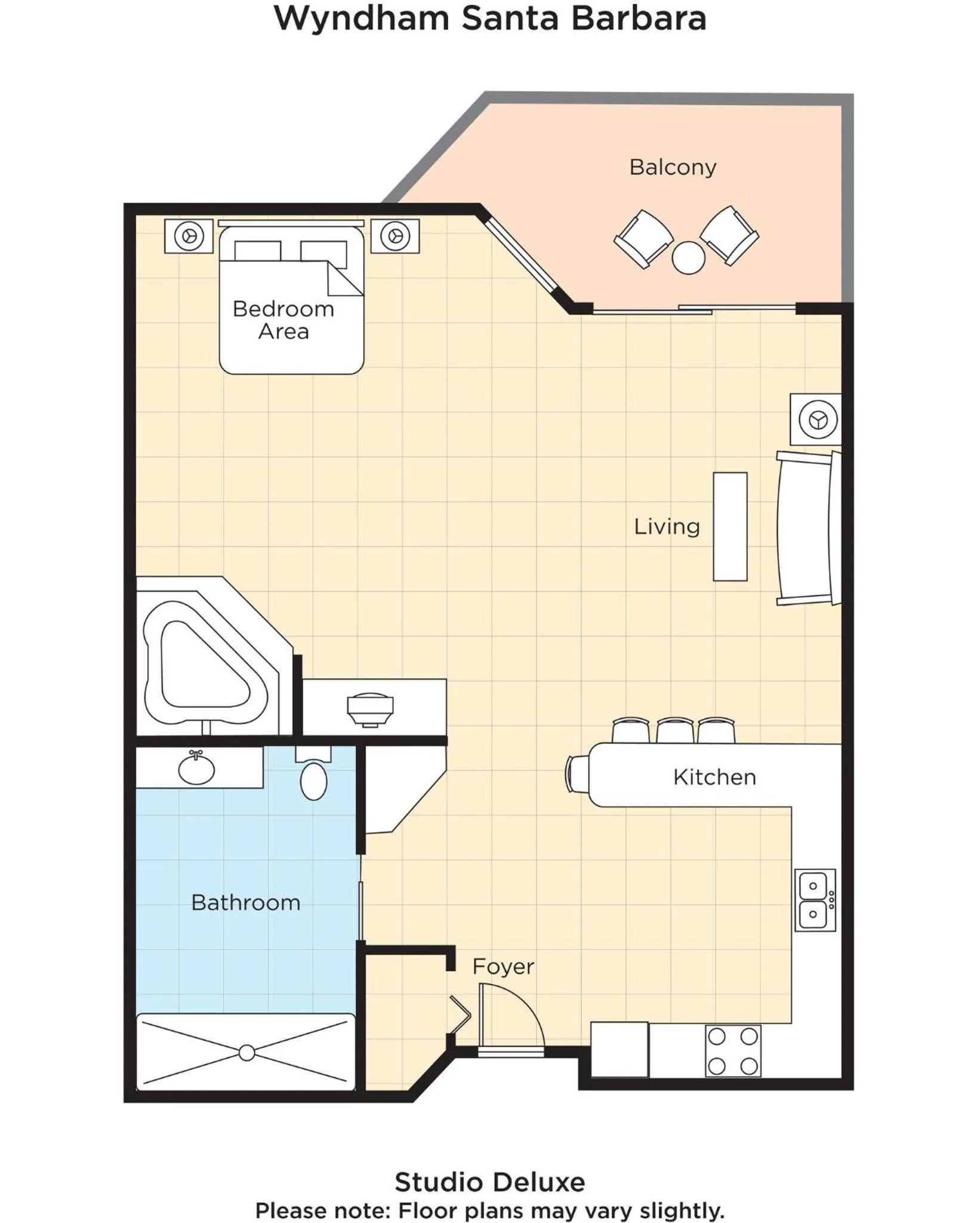 Floor plan in Club Wyndham Santa Barbara