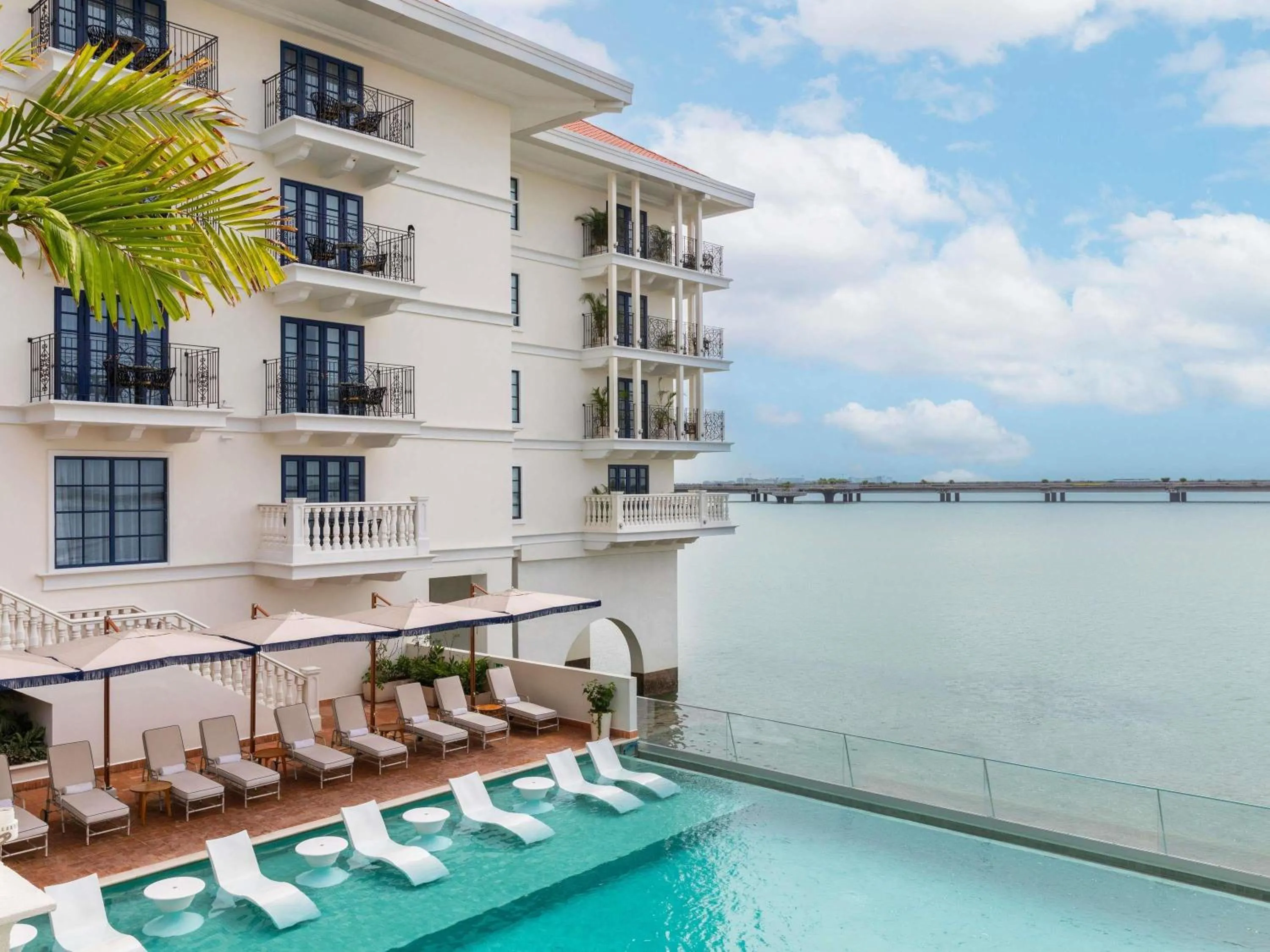 Pool view in Sofitel Legend Casco Viejo, Panama City