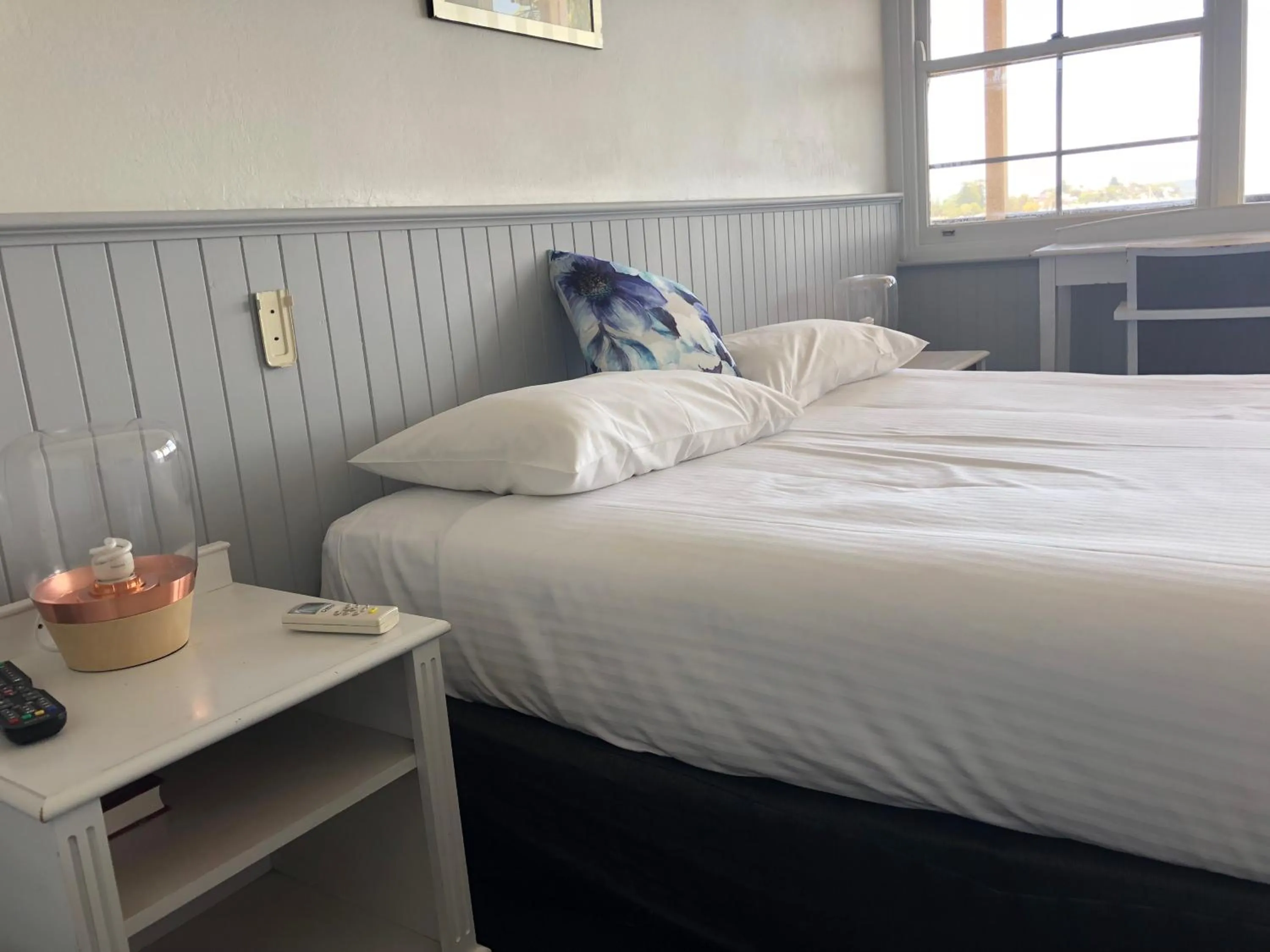 Bed in Squid's Ink Motel