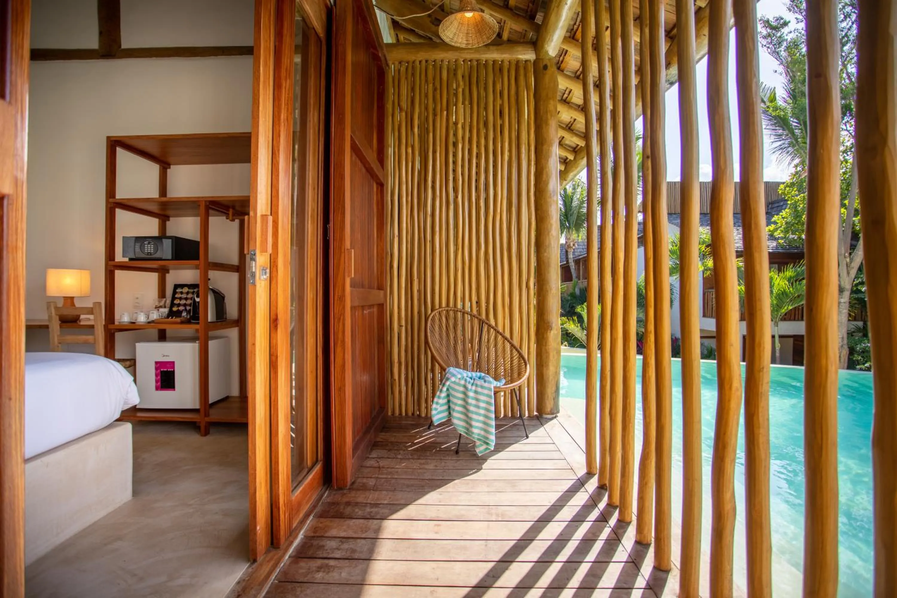 Patio, Bed in Café Jeri Hotel - Adults Only