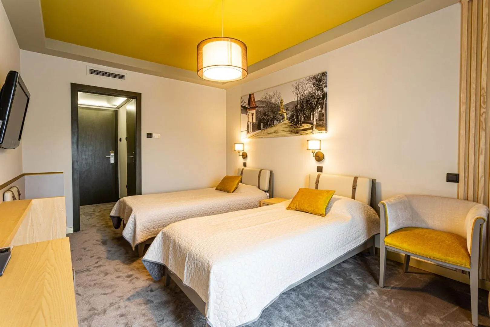 Bed in Hotel Visegrád