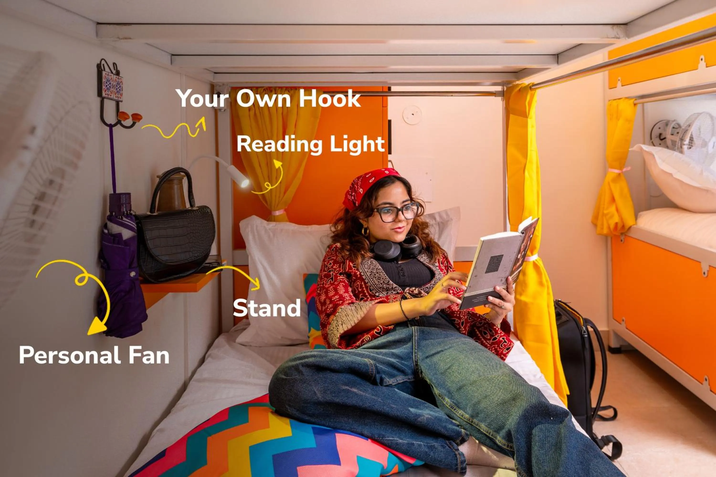 Bed in goSTOPS Bengaluru, Gandhi Nagar Majestic