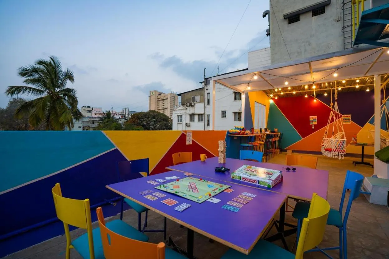 Seating area in goSTOPS Bengaluru, Gandhi Nagar Majestic