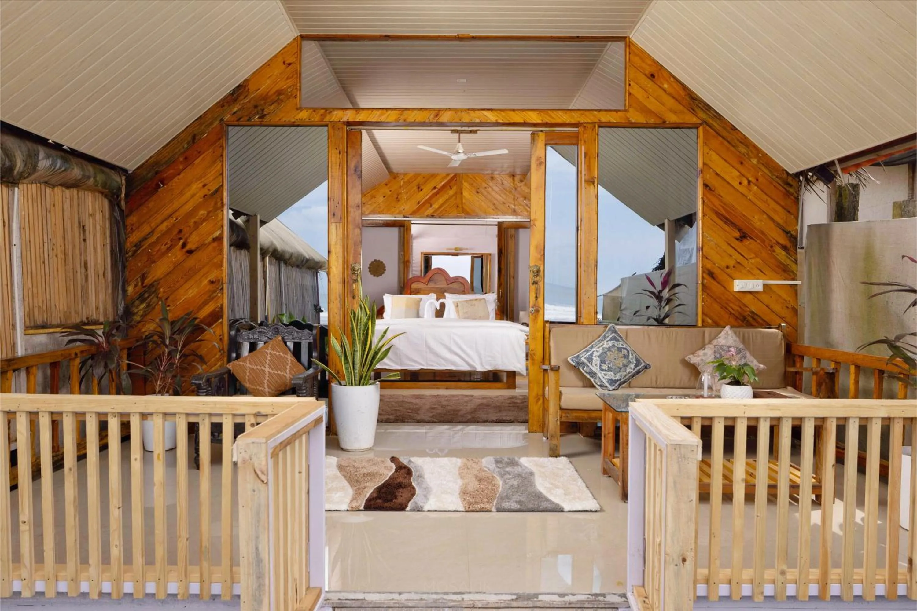 Balcony/Terrace, Bed in DucknChill-Agonda