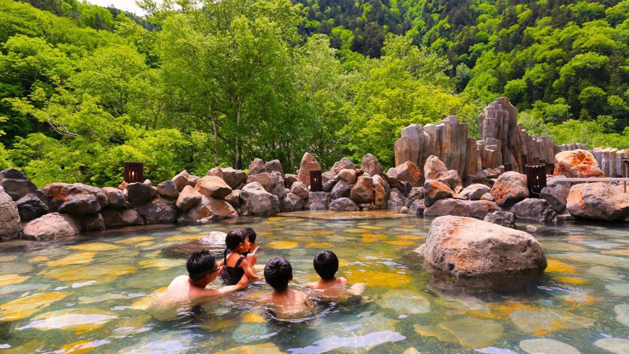Hot Spring Bath in Sounkyo Kankou Hotel