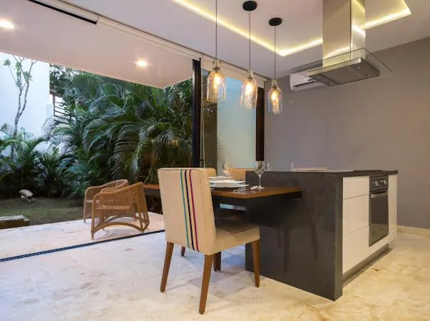 Patio in Lovely 1 Bedroom Condo with plunge pool In Bahia Principe Golf Resort