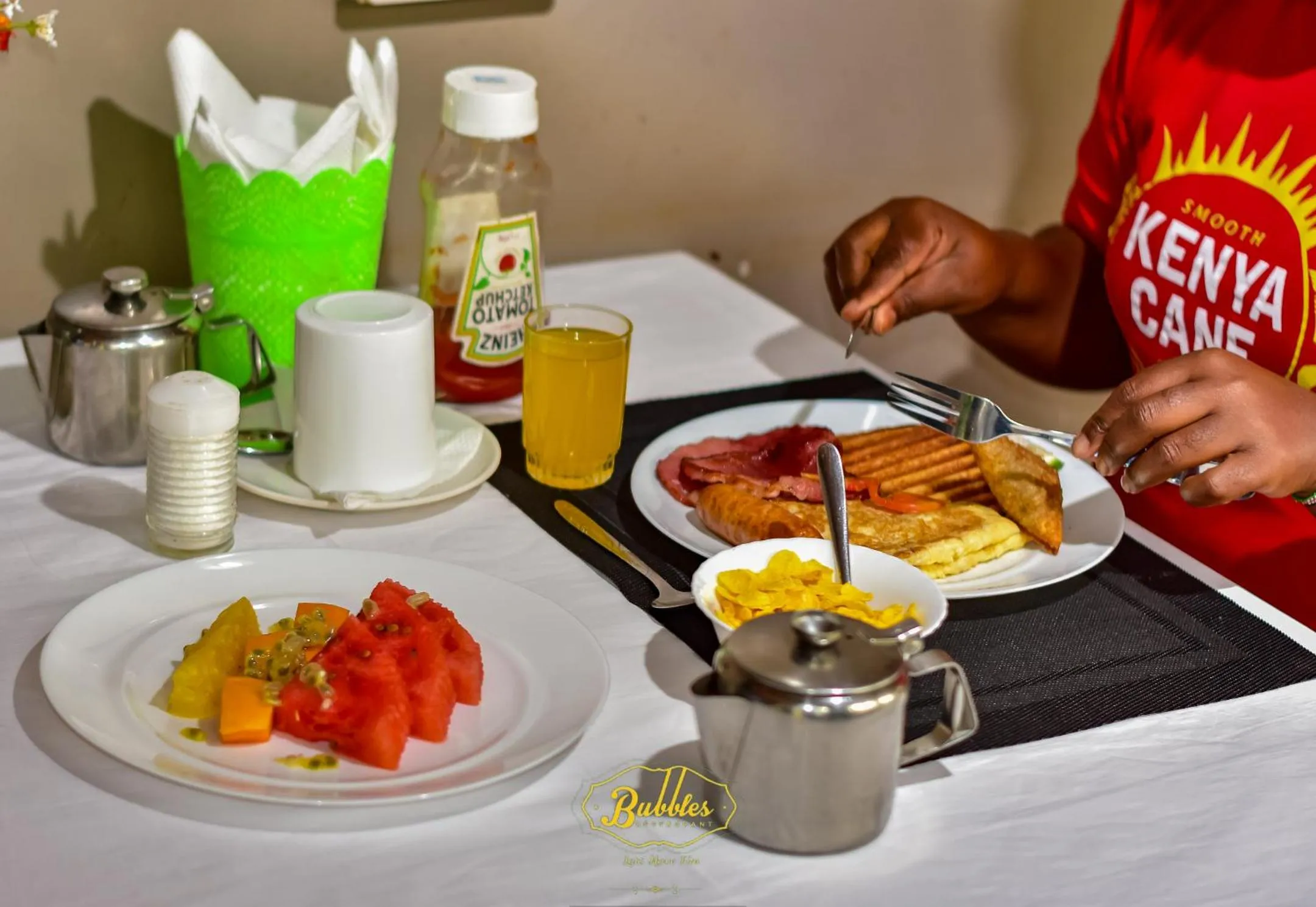 Breakfast in Bubbles Lodge Kinangop