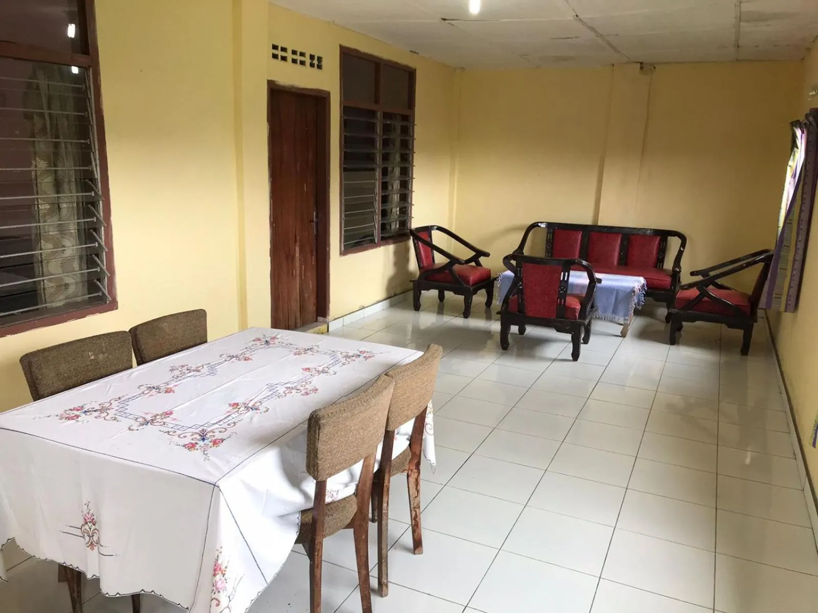 Seating area in Hotel Miranda at Desa Wisata Berastagi