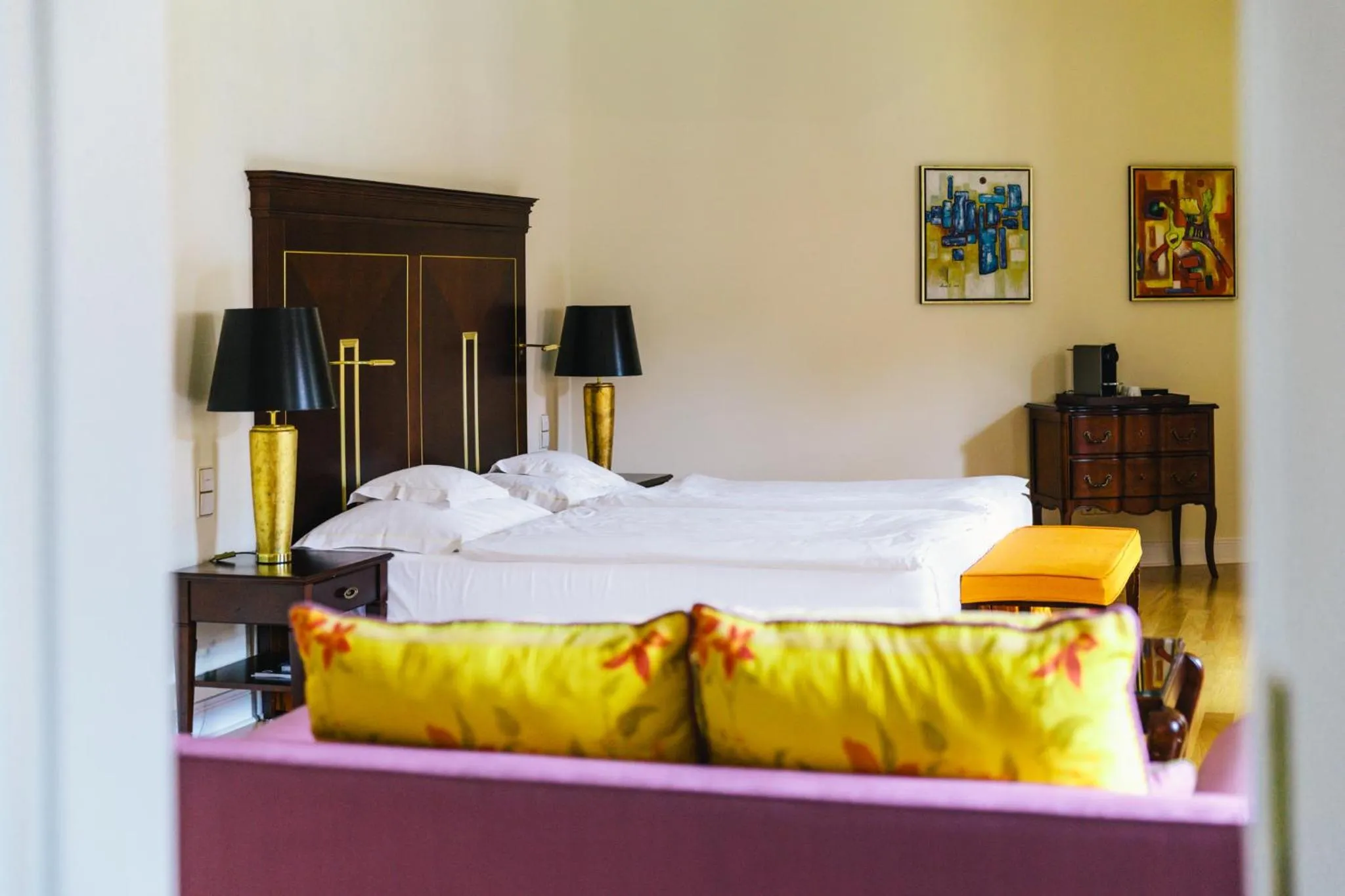 Bed in Relais & Châteaux Bülow Palais