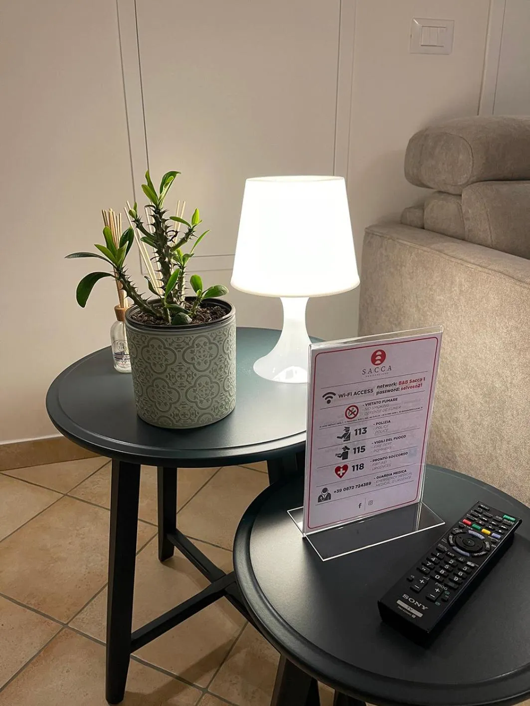 Living room in B&B Sacca