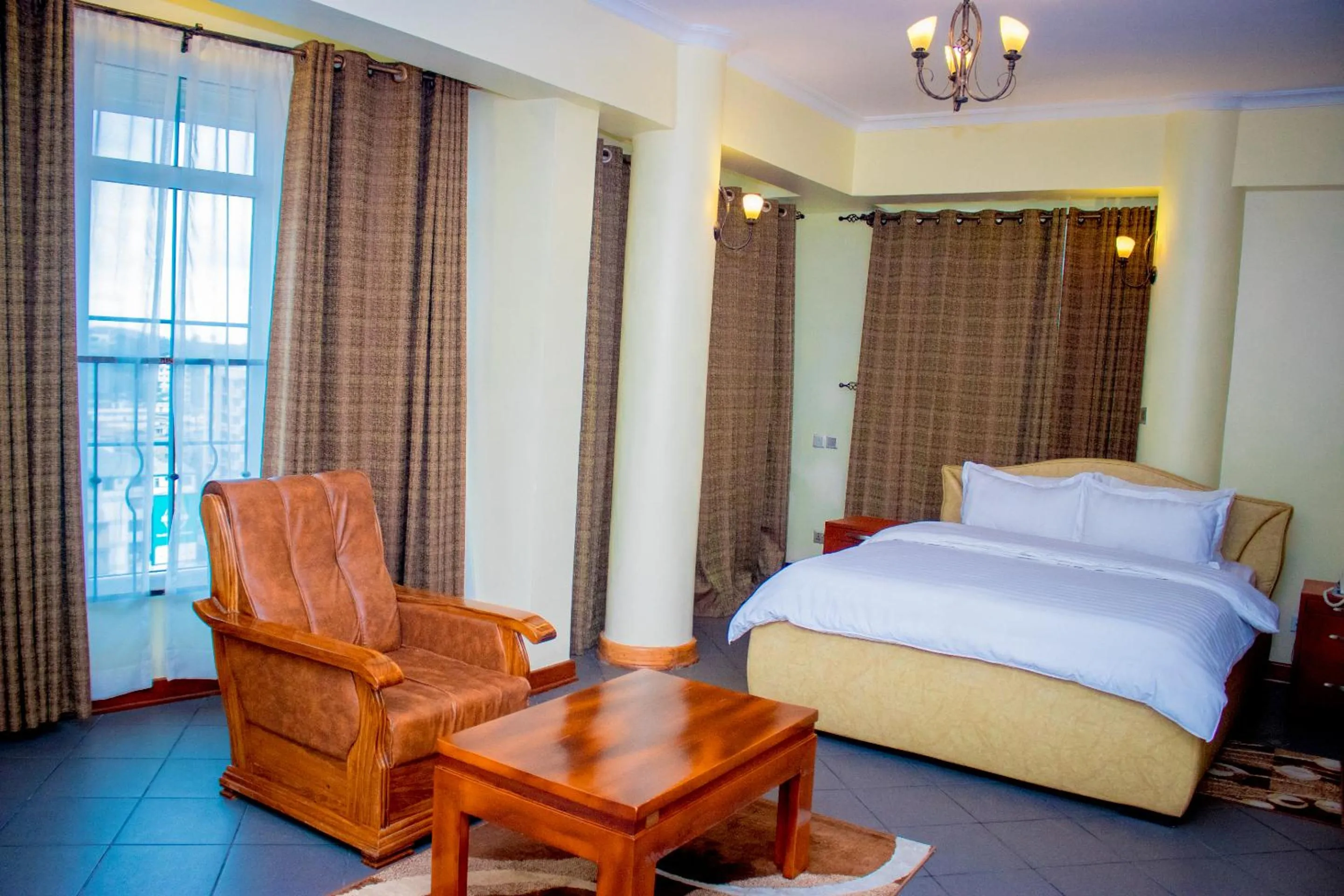 Bed in seven skies hotel