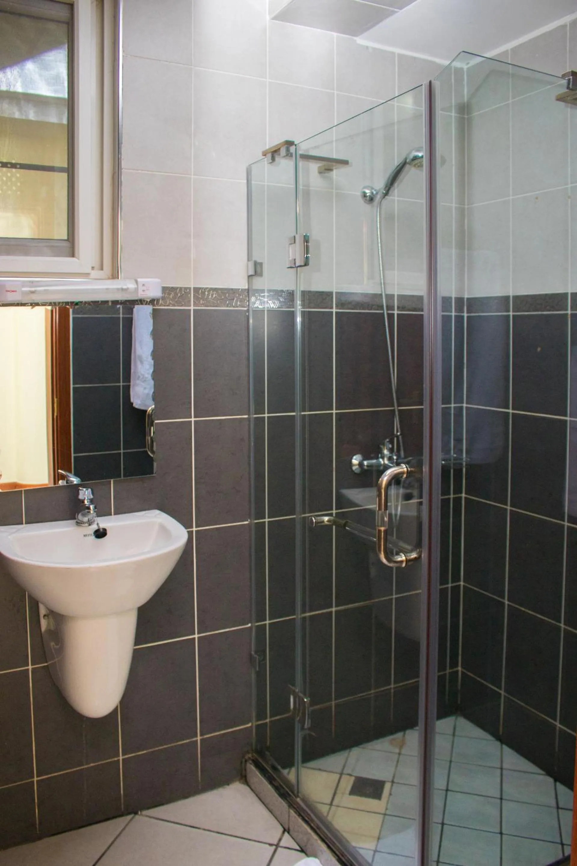 Bathroom in seven skies hotel