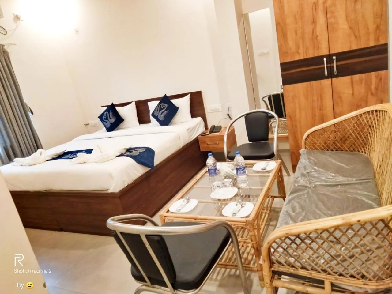 Bed in Hotel Amulya Fine Dine