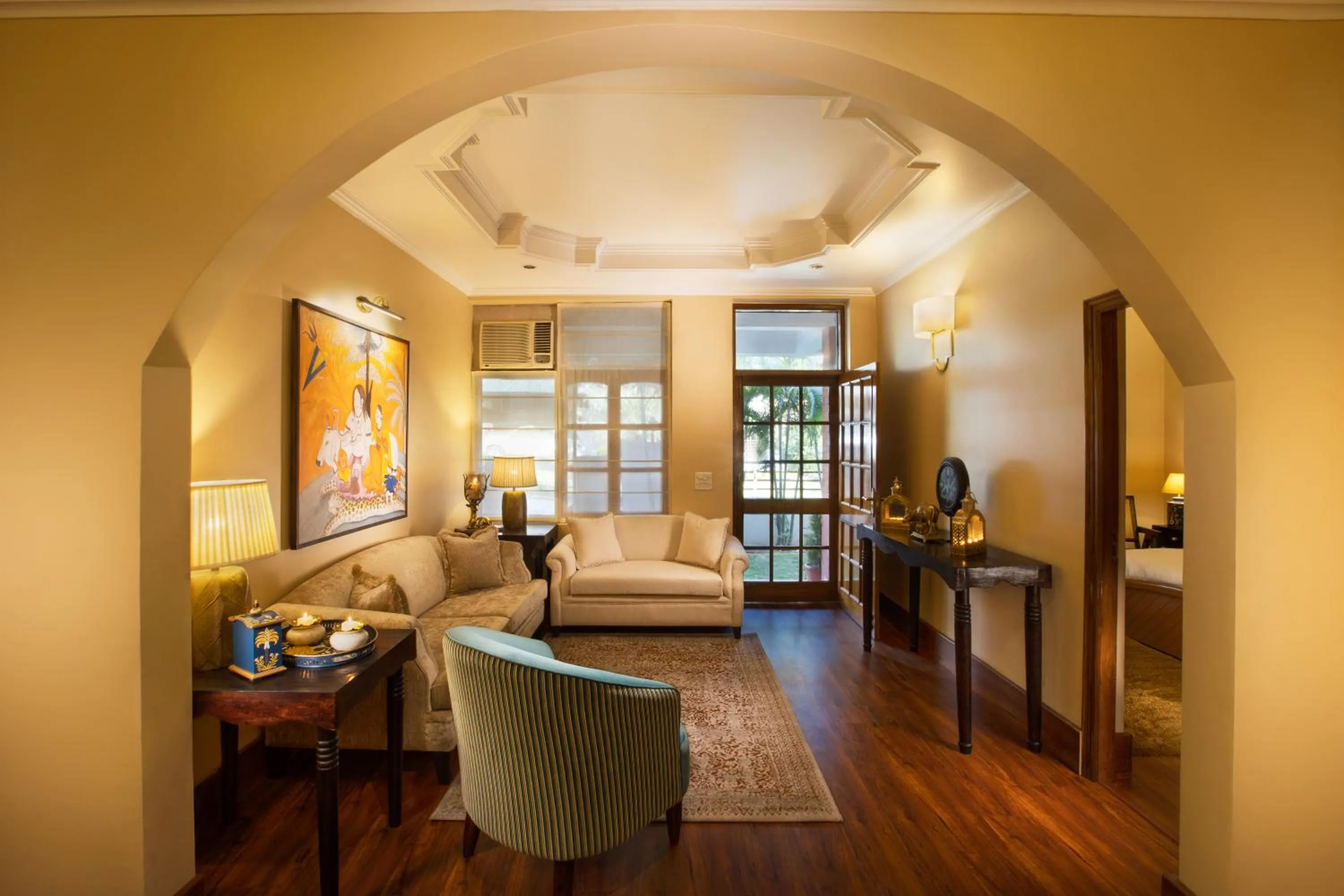 Communal lounge/ TV room in Lamrin Boutique Cottages, Rishikesh