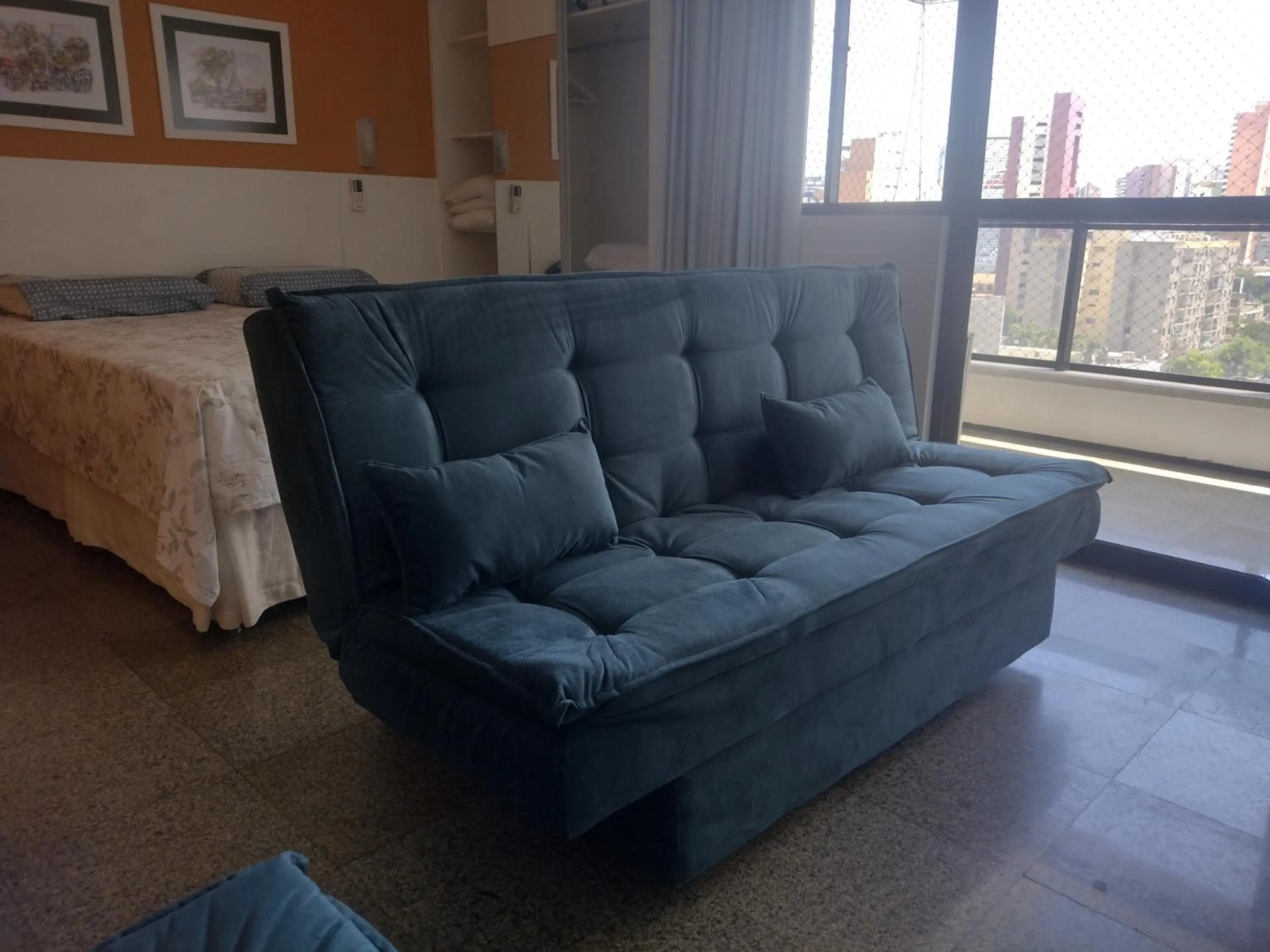 Living room, Bed in Via Venetto Flat próximo a feirinha da beira-mar Fortaleza