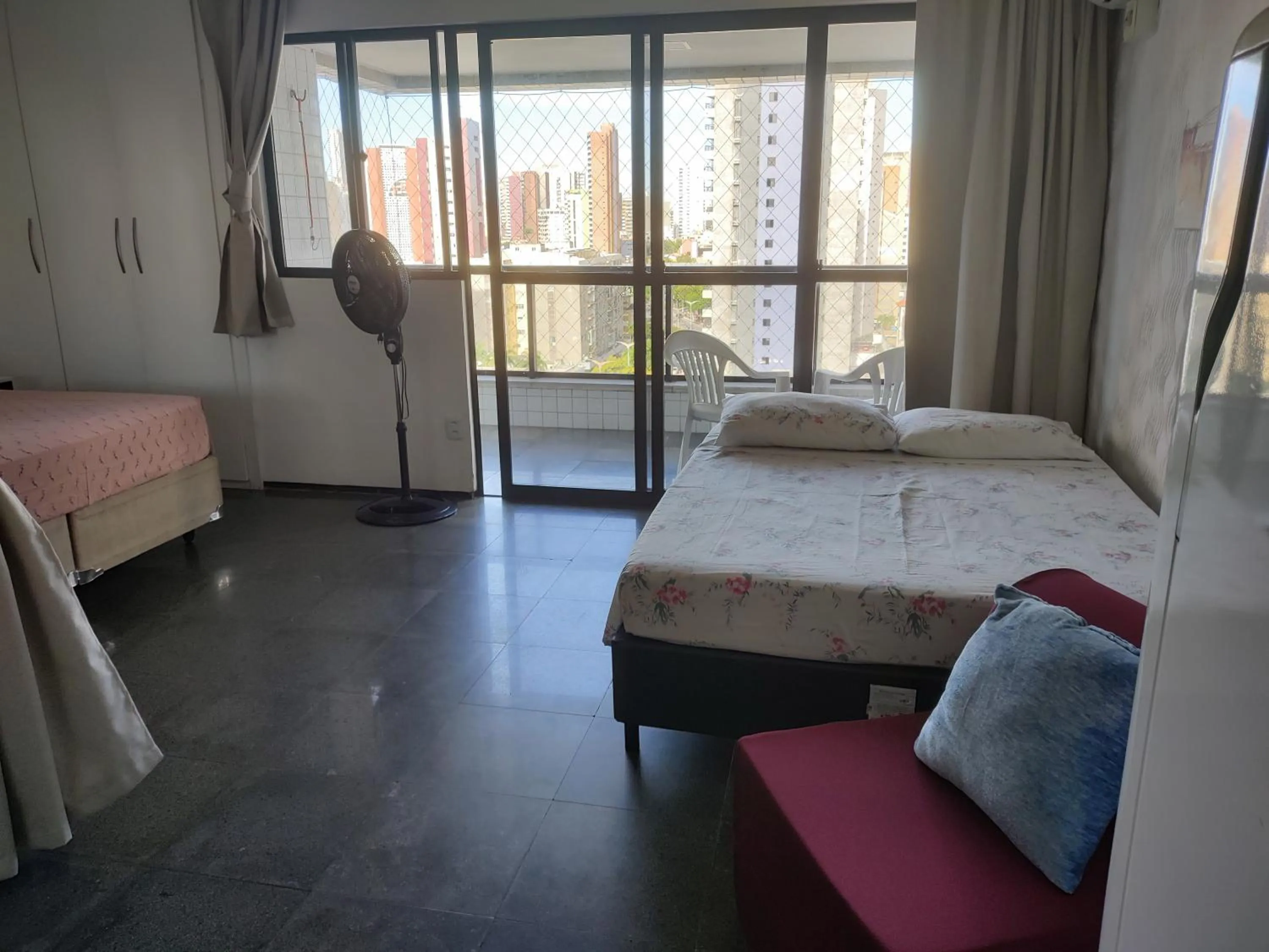 Living room, Bed in Via Venetto Flat próximo a feirinha da beira-mar Fortaleza