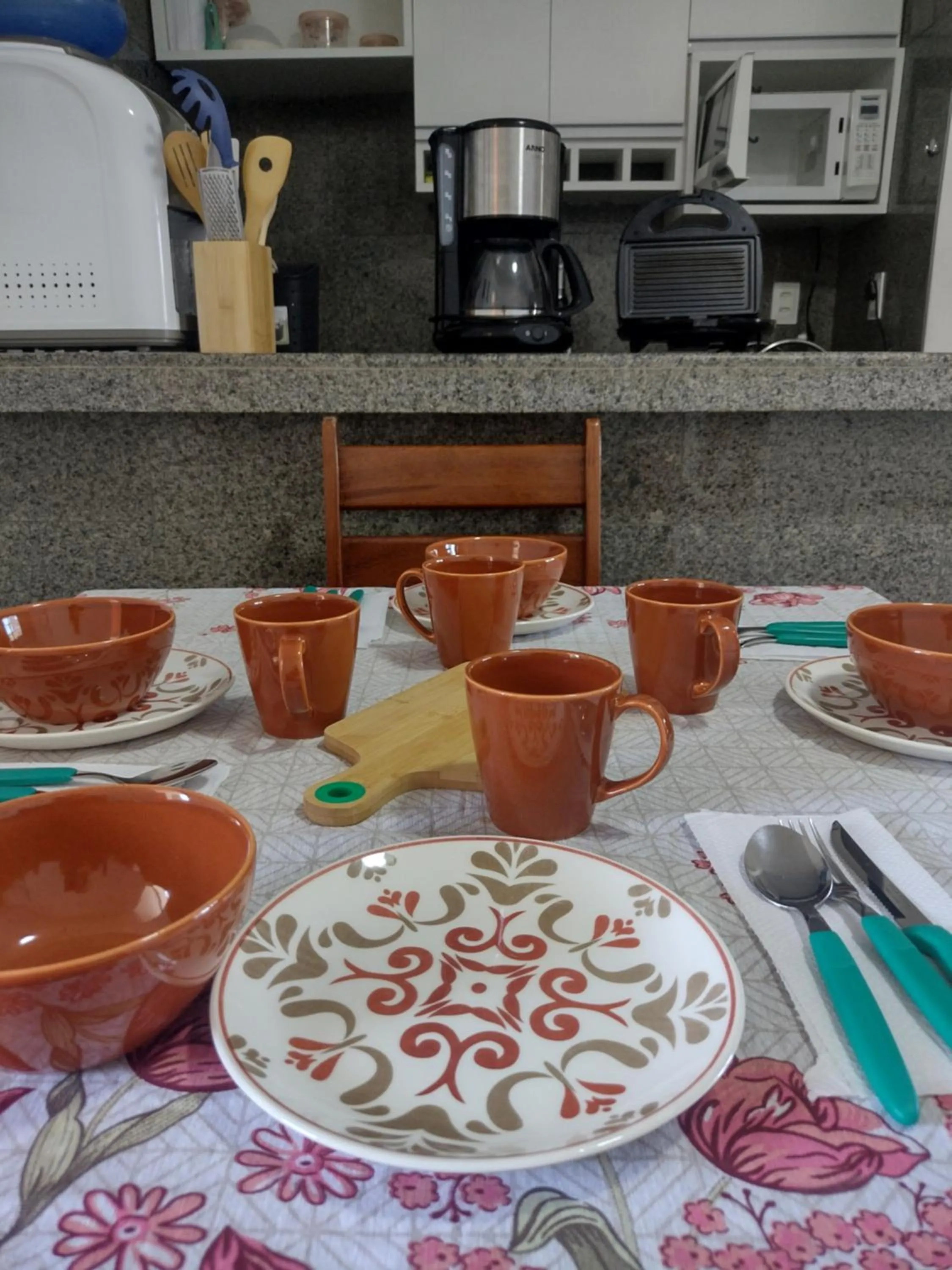 Communal kitchen in Via Venetto Flat próximo a feirinha da beira-mar Fortaleza