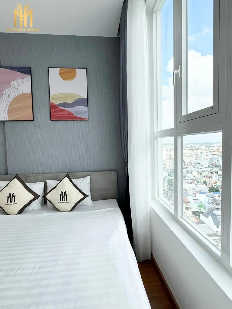 Bed in Căn hộ Khách sạn cao cấp Marina Long Xuyên