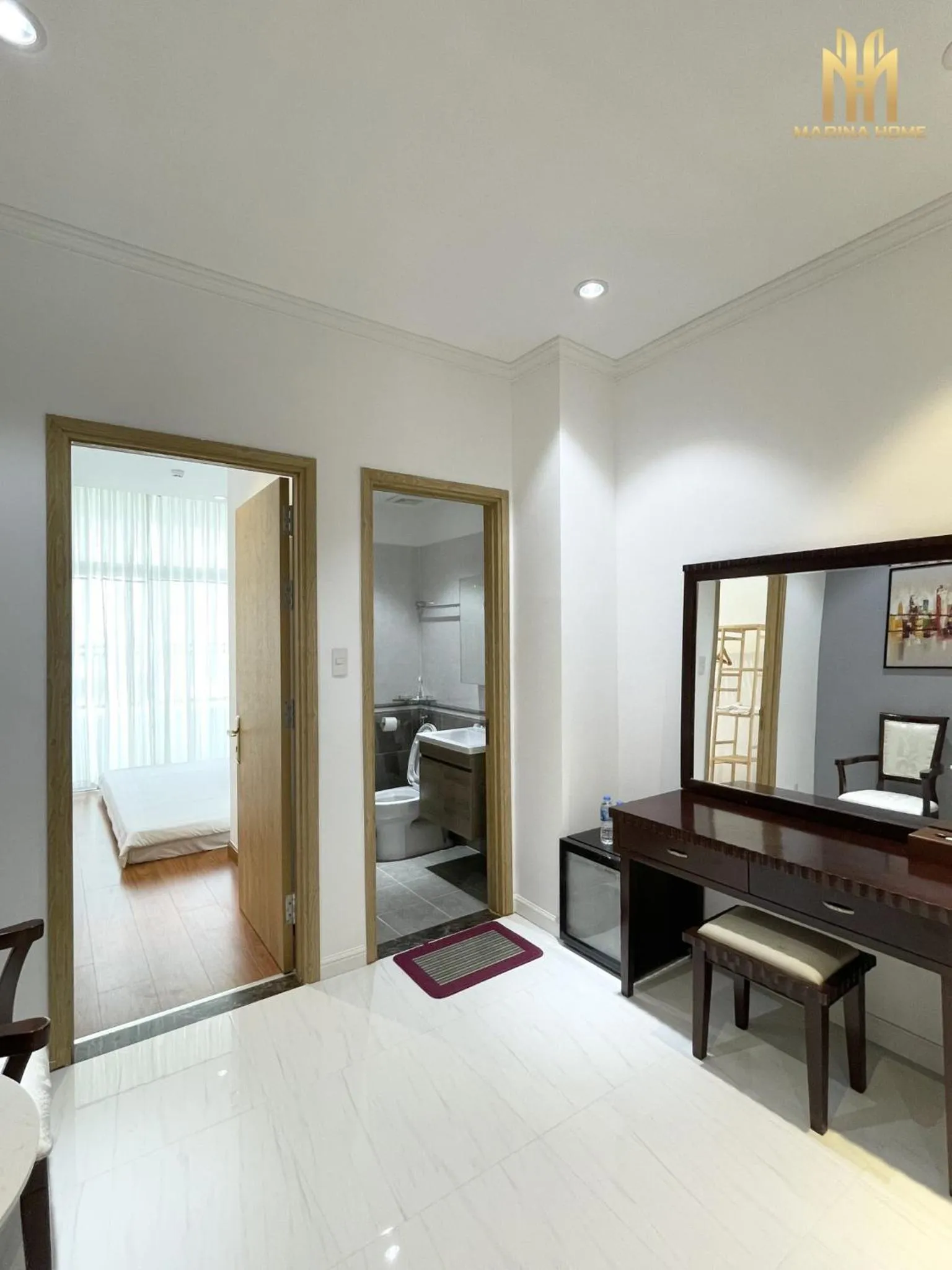 Living room, Bed in Căn hộ Khách sạn cao cấp Marina Long Xuyên