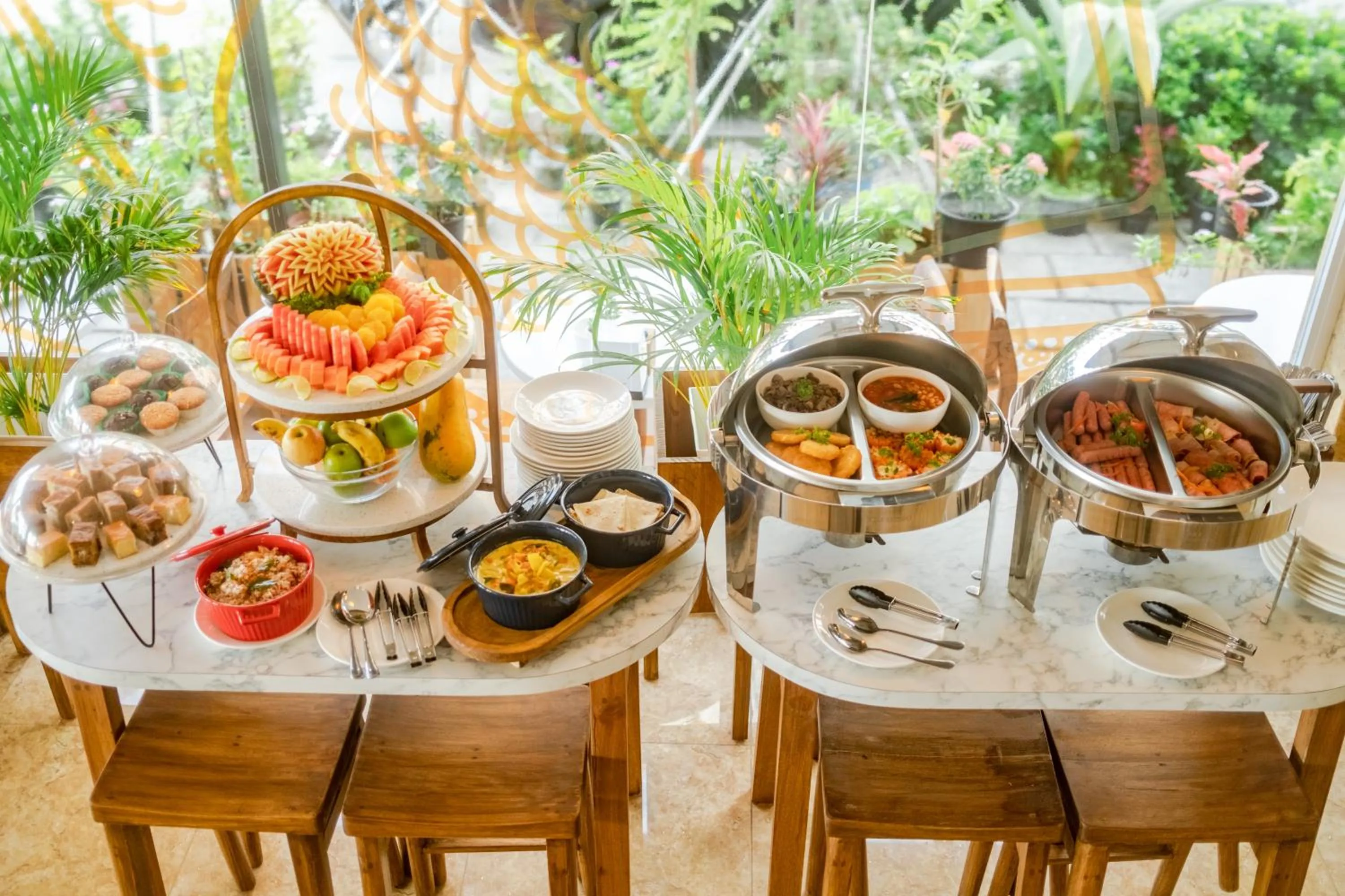 Buffet breakfast in Amber Beach Hotel at Hulhumale