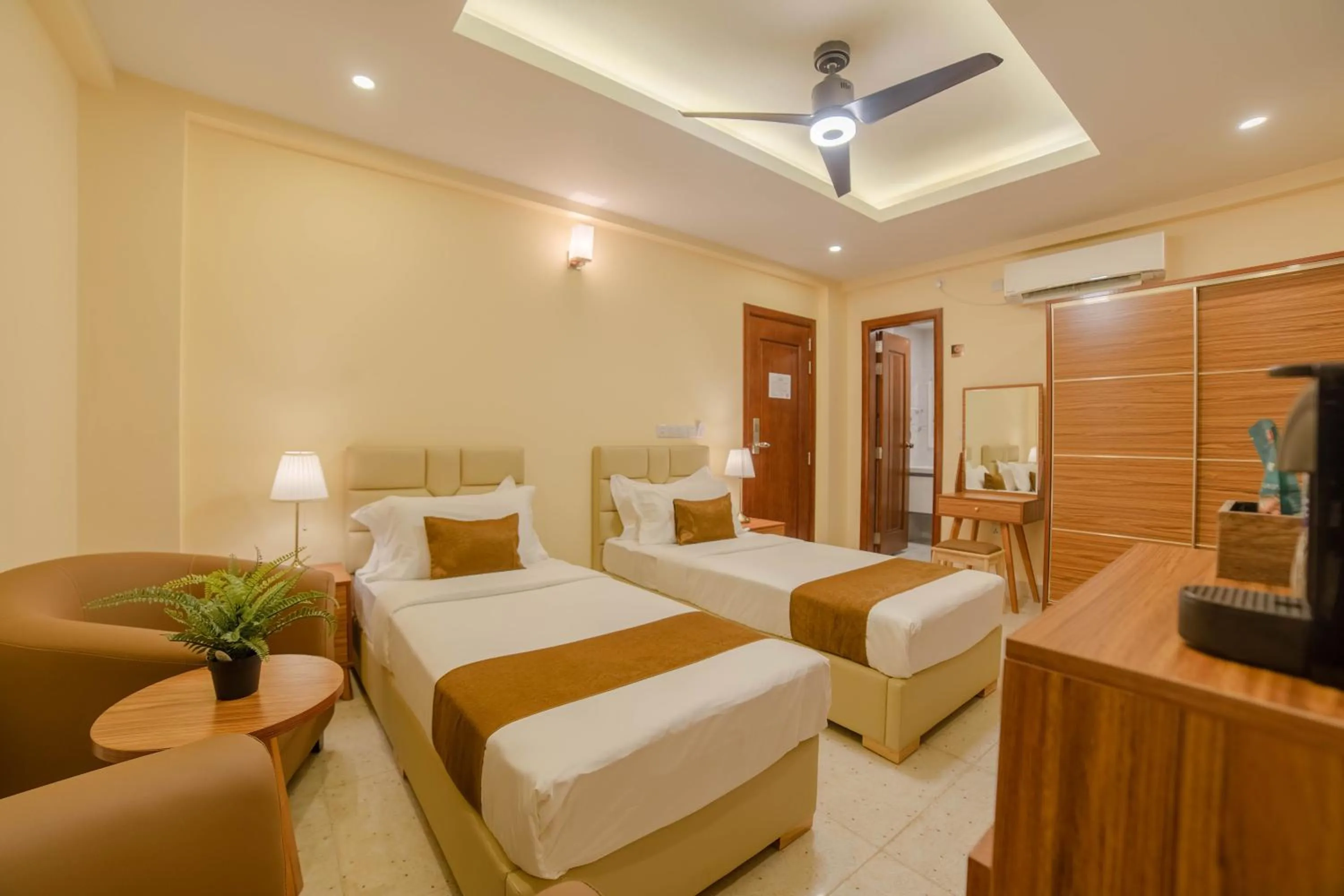 Bed in Amber Beach Hotel at Hulhumale