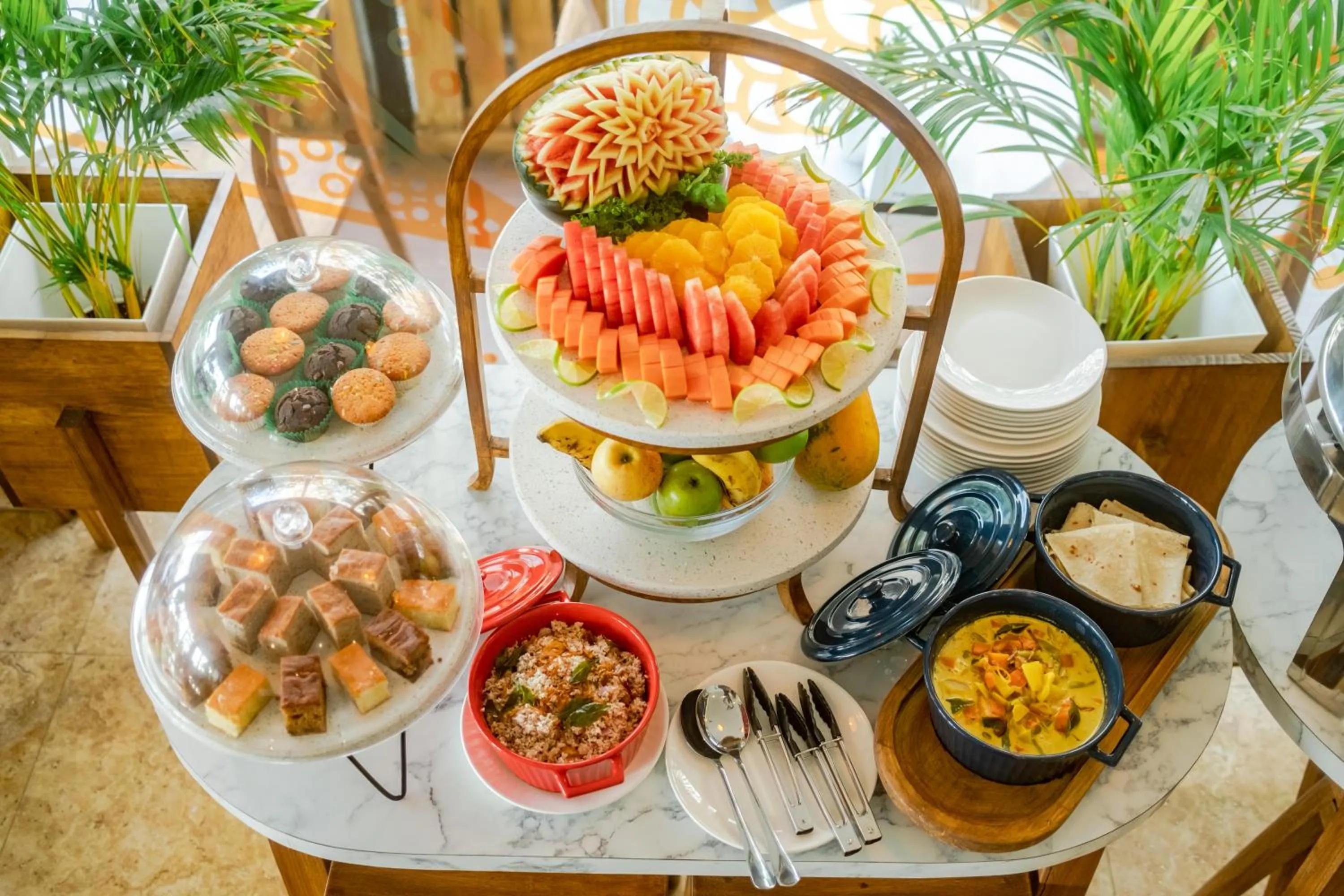 Buffet breakfast in Amber Beach Hotel at Hulhumale