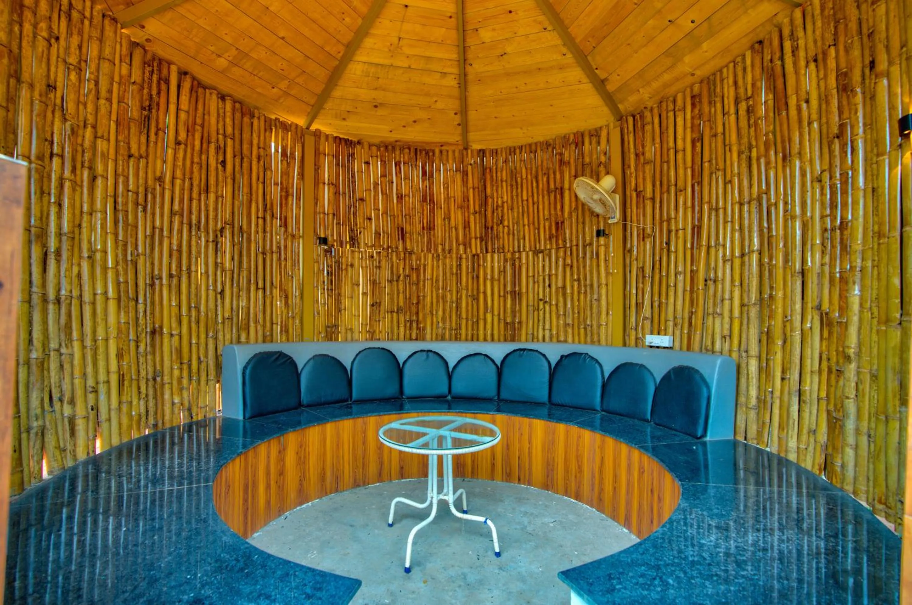 Seating area in The Lazy Cabanas