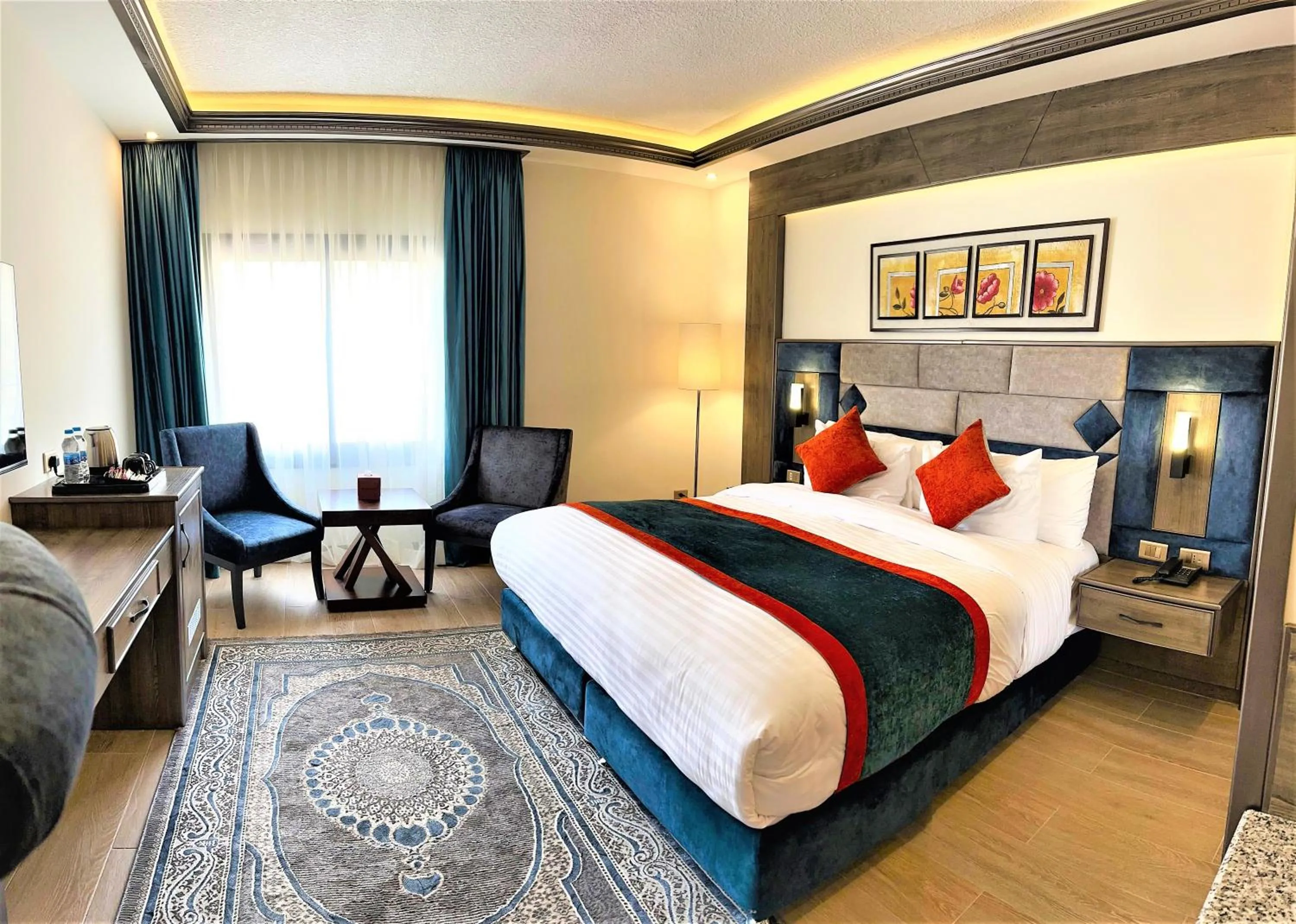 Bed in Petra Canyon Hotel