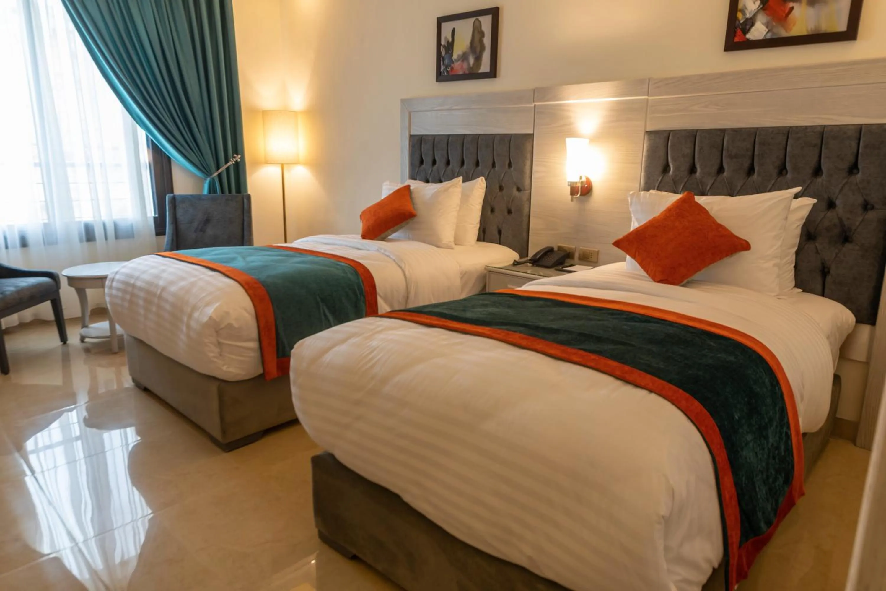 Bed in Petra Canyon Hotel