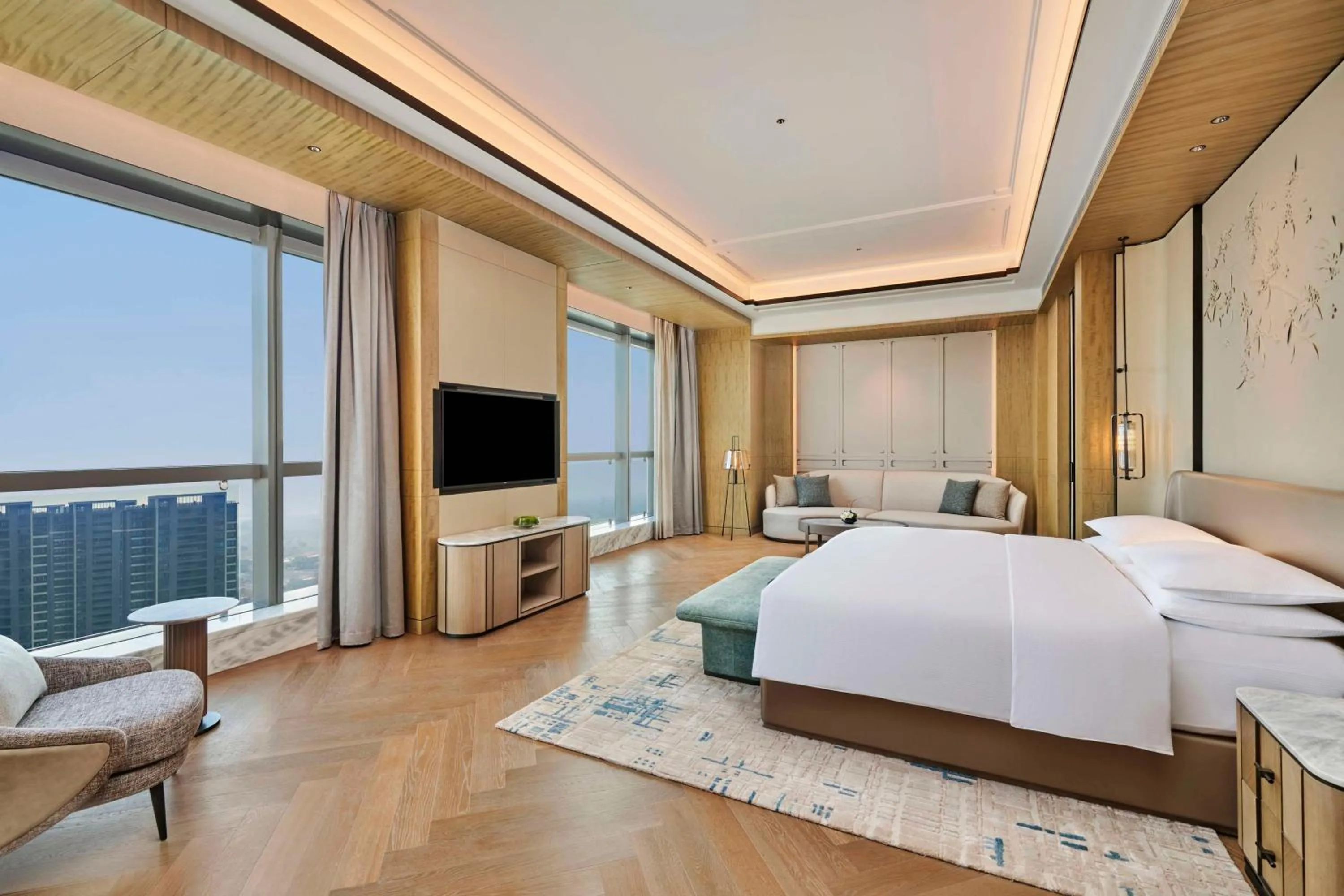 Living room, Bed in Hilton Suzhou Wuzhong
