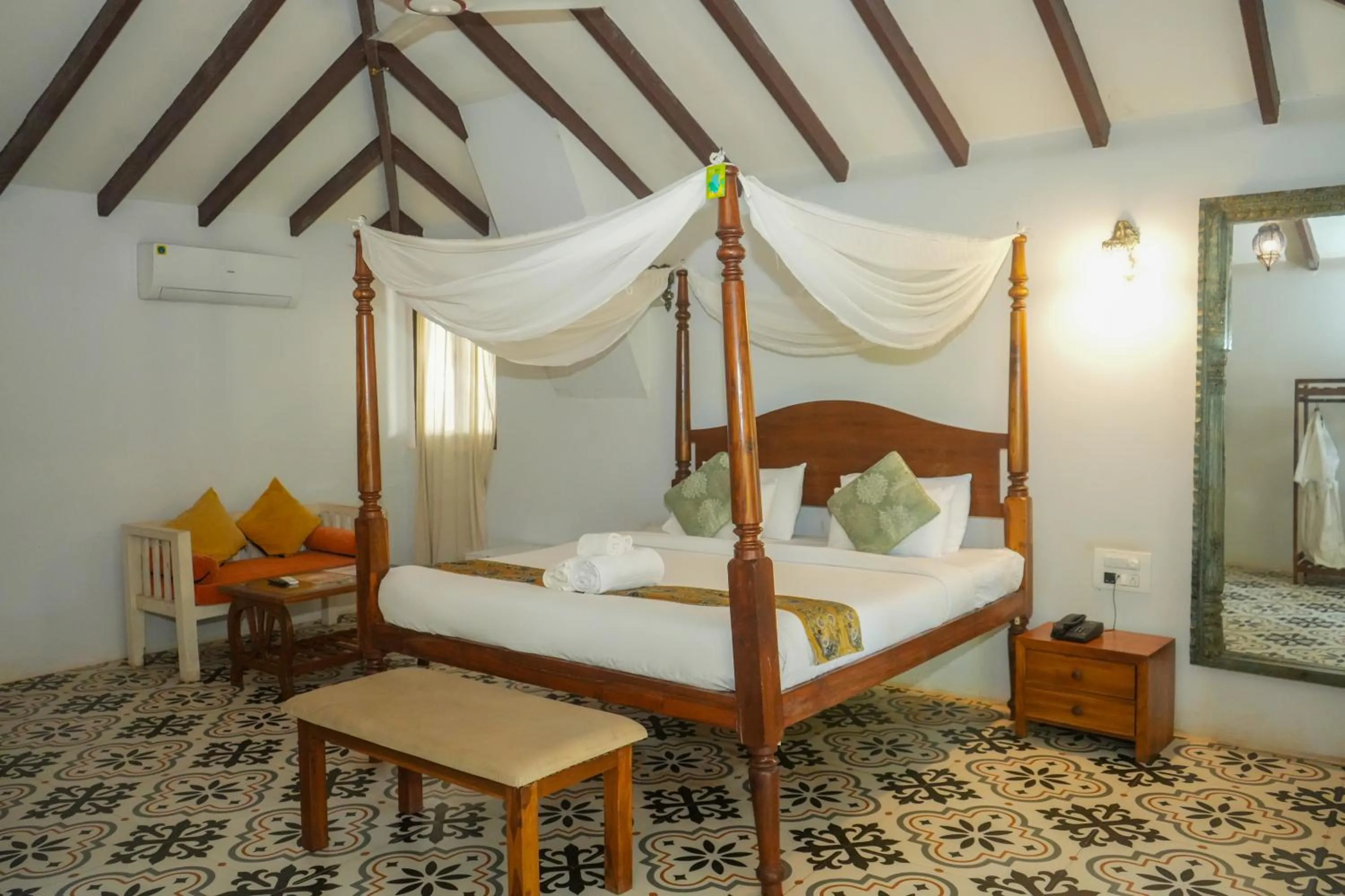 Bed in De Soul Sante Beach Resort Morjim Goa