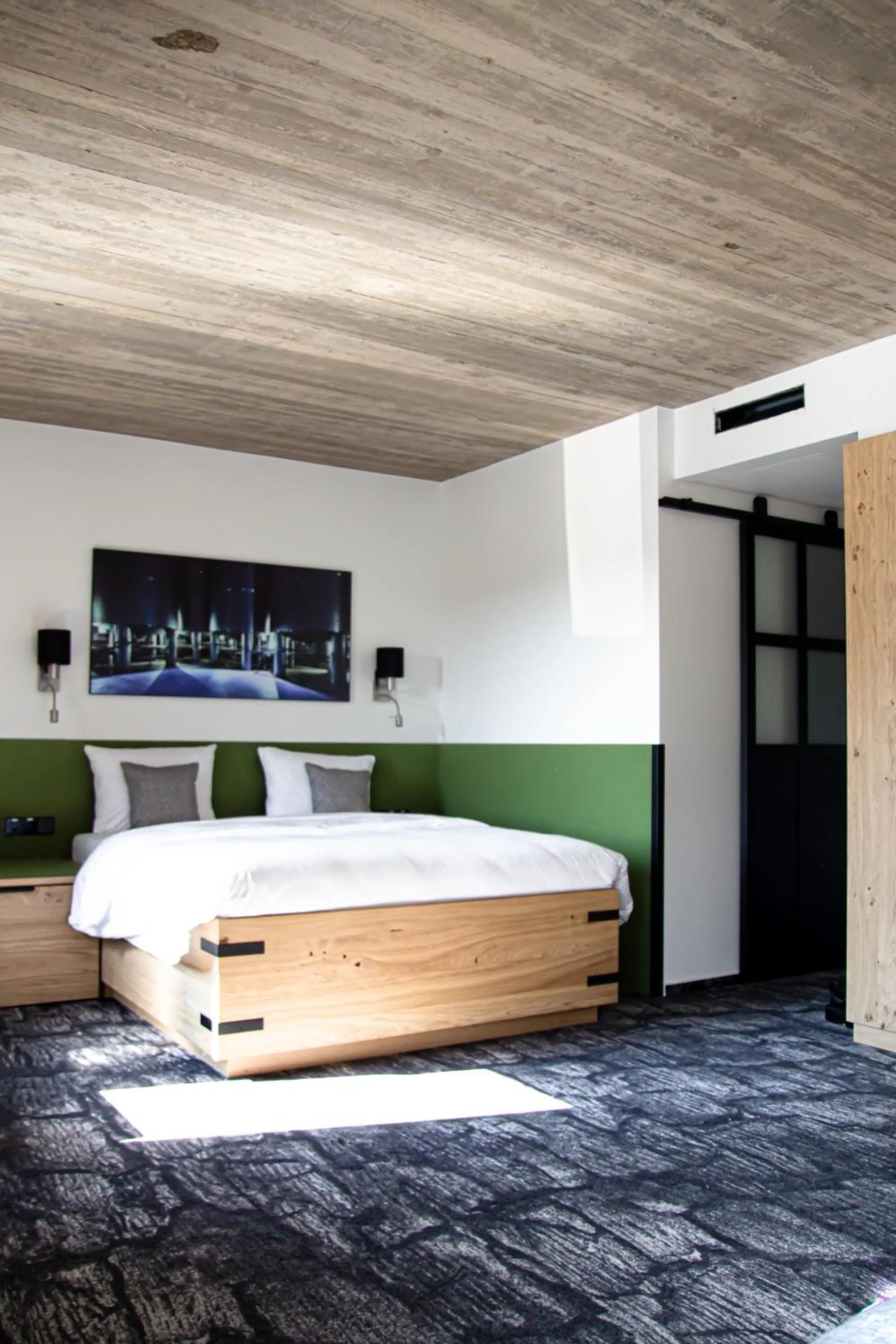 Bed in De Brauhotel - Hôtel de la Brasserie Nationale