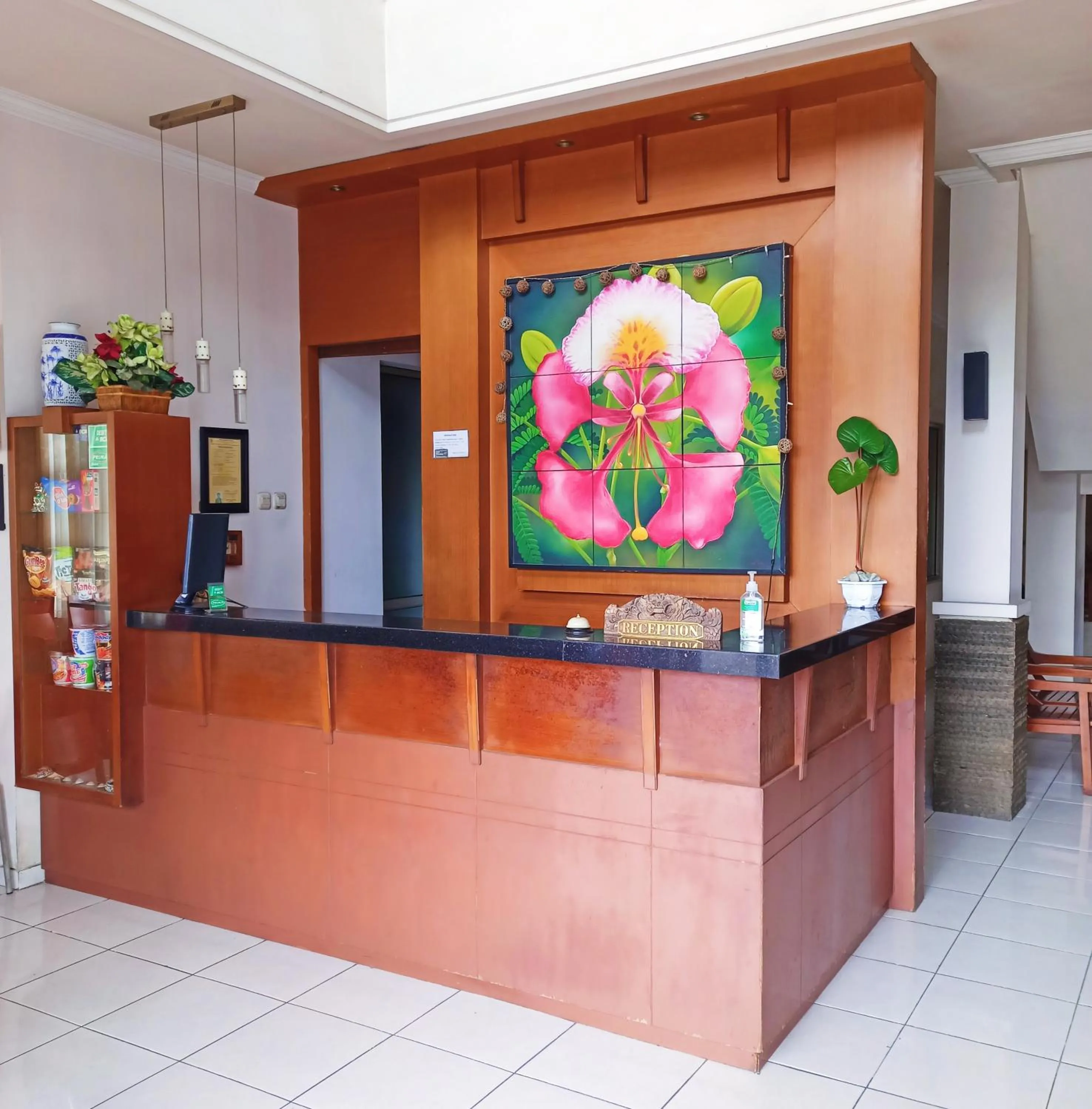 Lobby or reception in Hotel Flamboyan