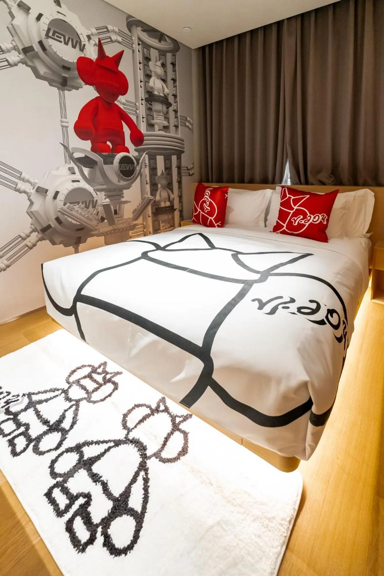 Bed in HOTEL ANDI Townscape Wuhan