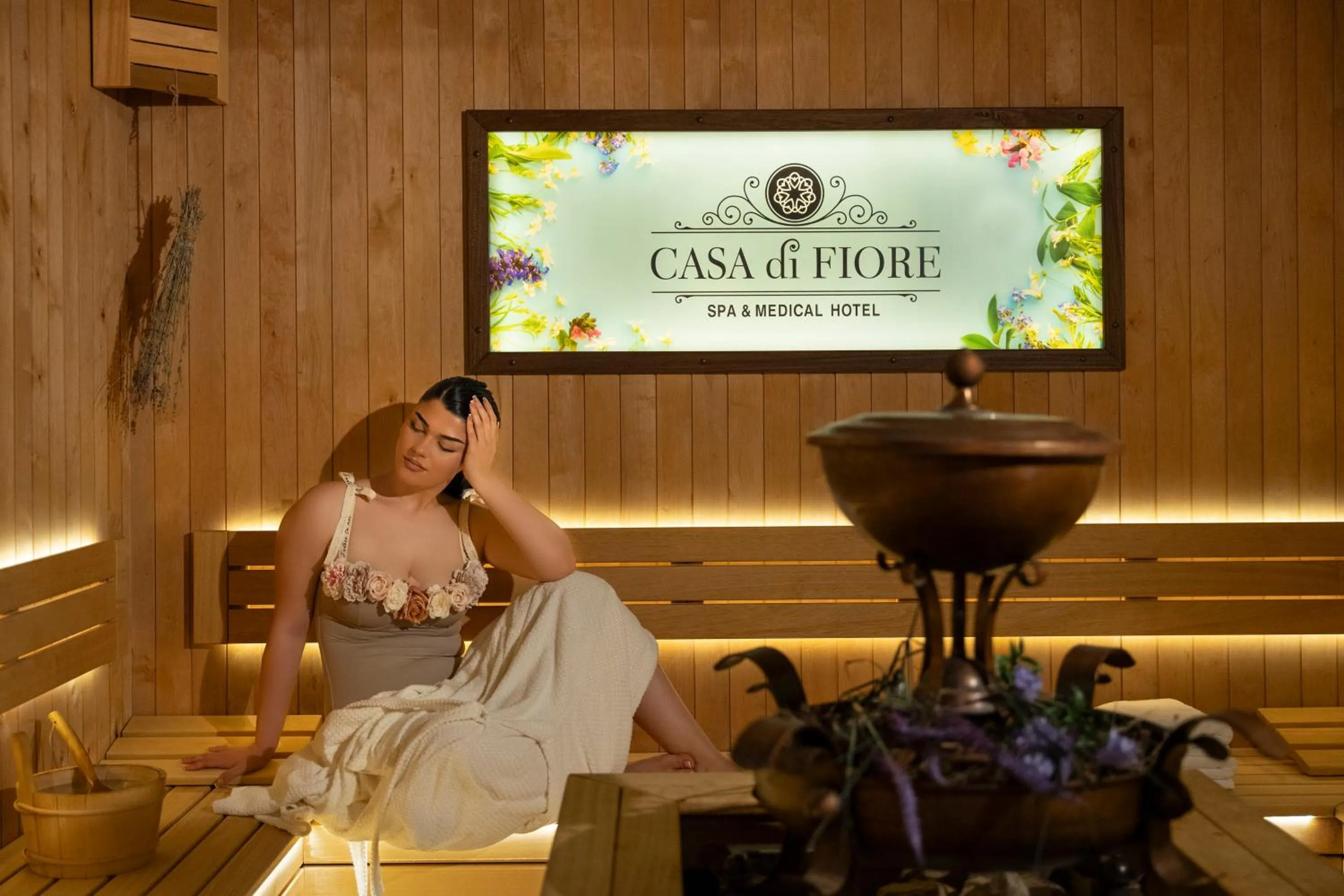 Sauna in Casa di Fiore SPA and Medical Hotel, Mineral Pools & Private Beach