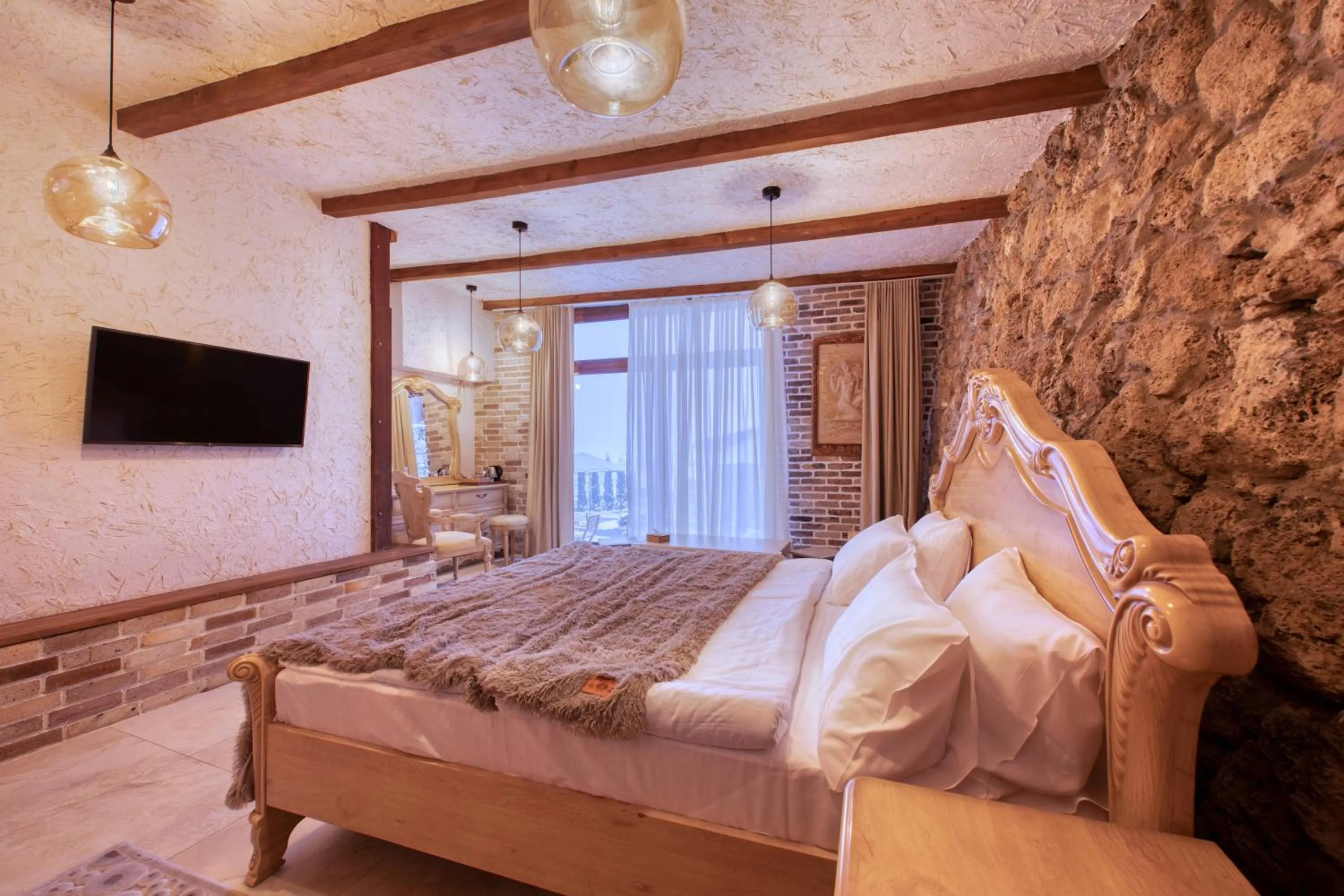 Bed in Alpine Castle Hotel