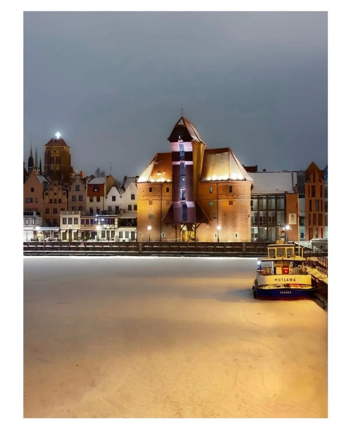Spring in Baltic Gdańsk Old Town by St Mary's Church